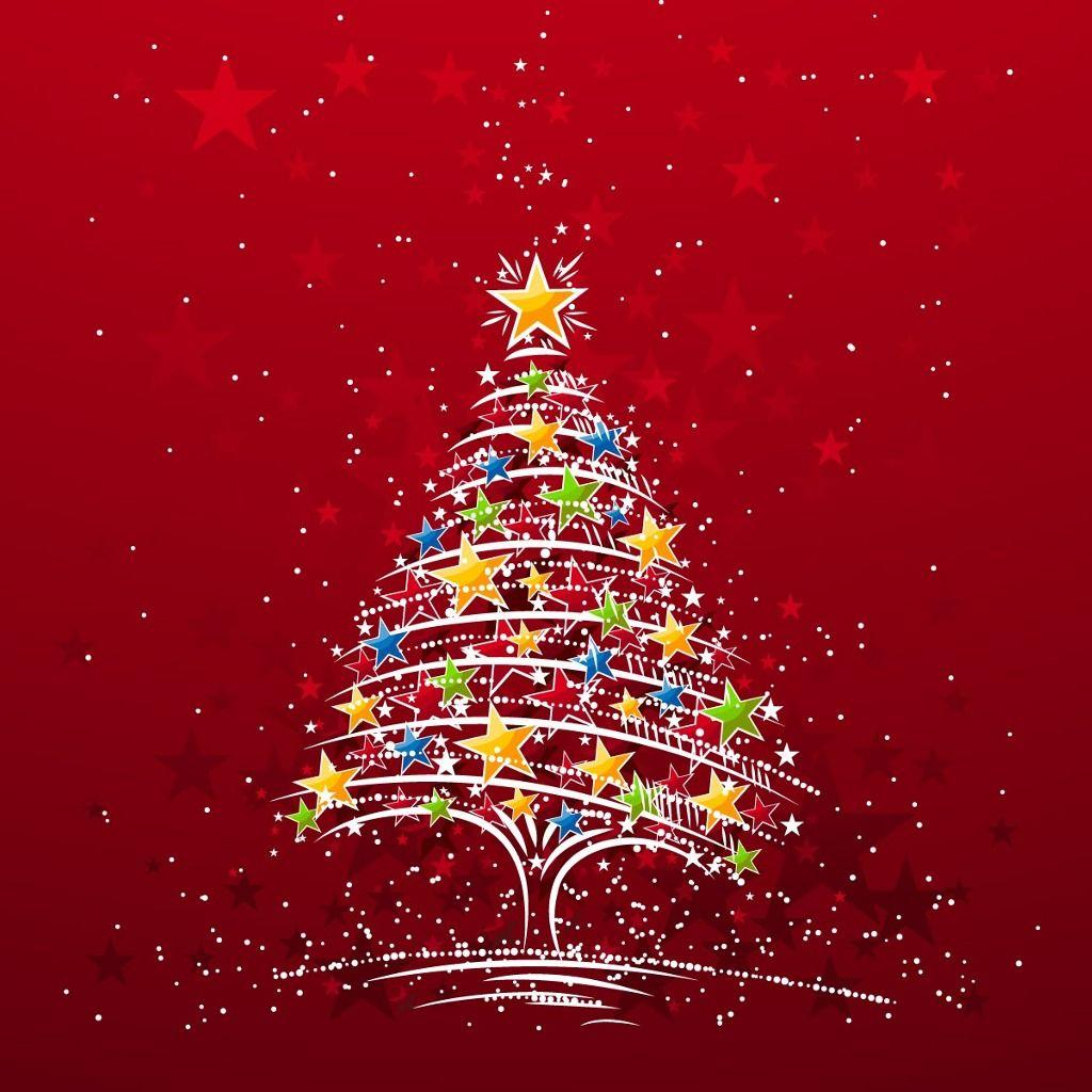 1024x1024 Colorful Christmas Tree Background For PowerPoint PPT