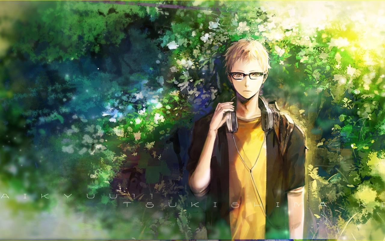1280x800 Anime boy listen music, nature, trees Desktop Wallpaperx800 wallpaper download
