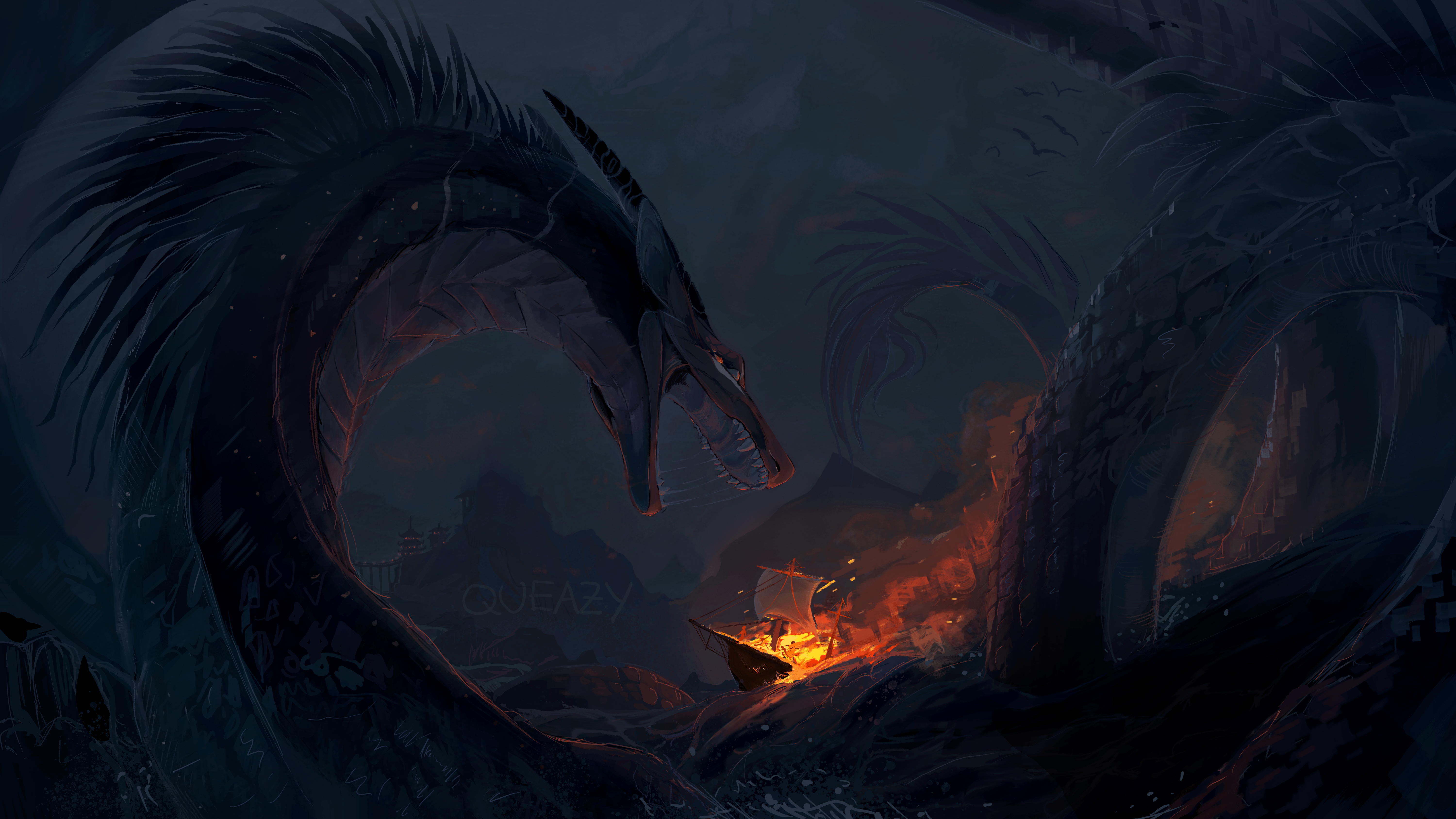 6000x3375 Sea Monster HD Wallpaper and Background