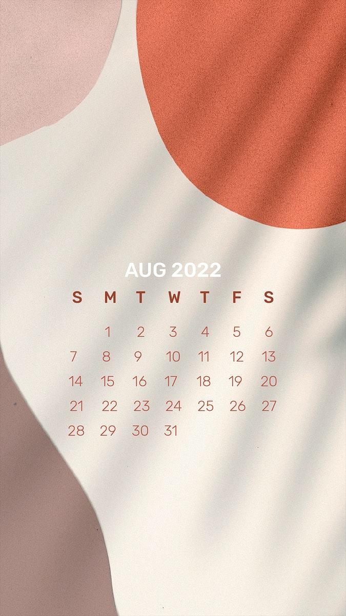675x1200 Abstract 2022 August calendar template,. Free PSD Template