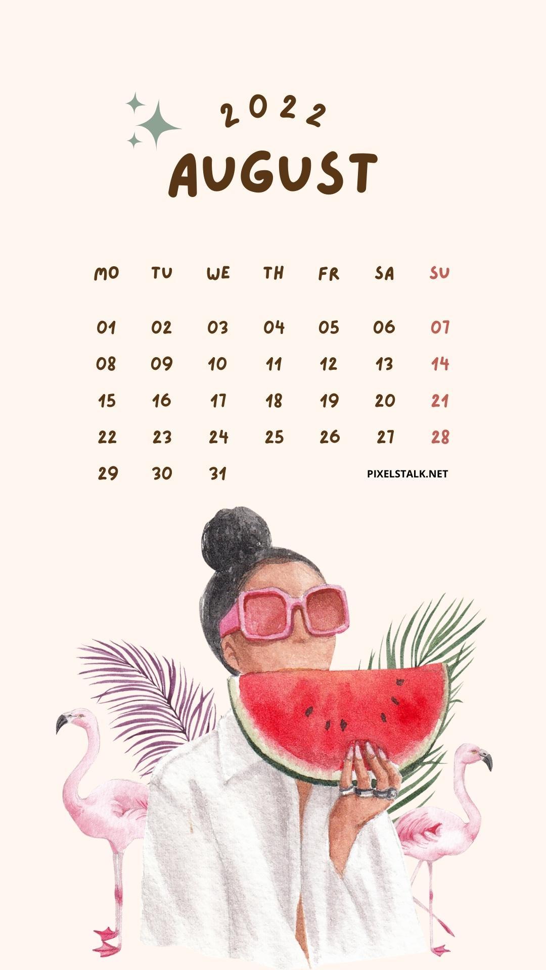 1080x1920 August 2022 Calendar iPhone Wallpaper HD