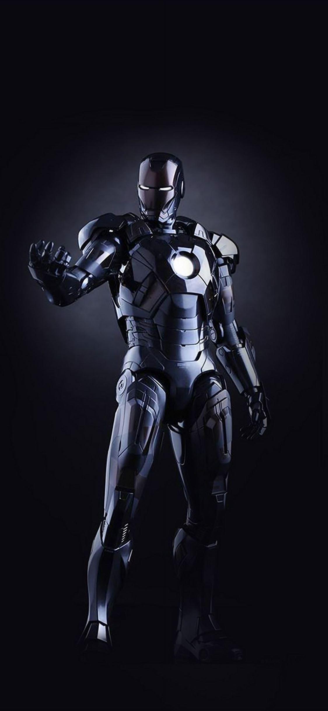 1125x2436 Ironman Dark Figure Hero Art Avengers iPhone Wallpaper Free Download