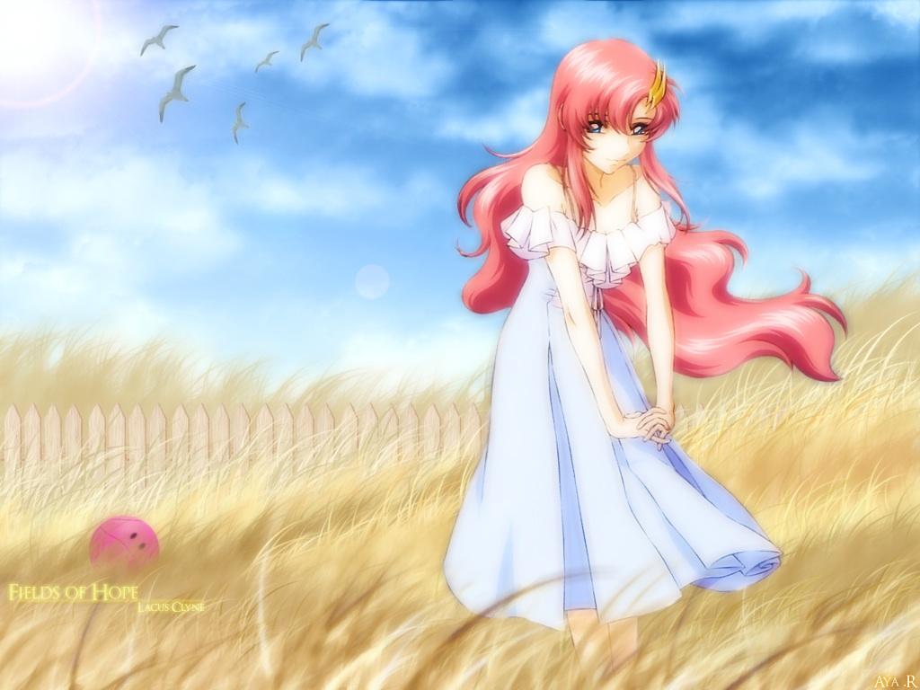1024x768 Gundam SEED + Destiny Lacus Clyne