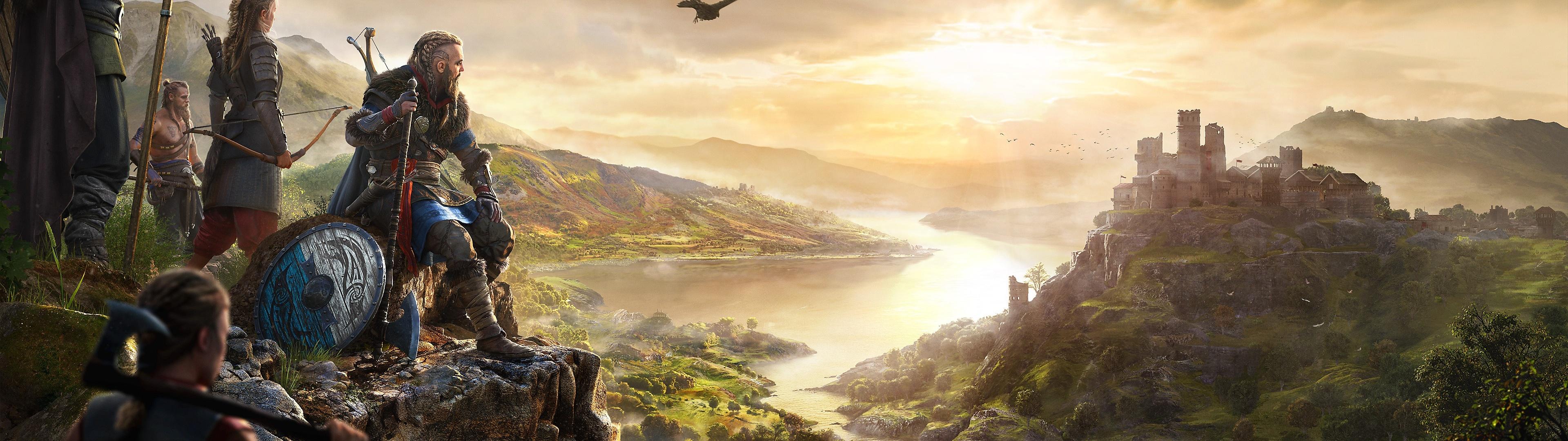 3840x1080 Assassin's Creed Valhalla Wallpaper 4K, Vikings, Gameplay