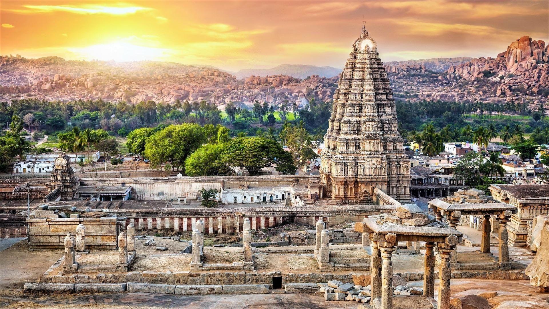 1920x1080 temple, virupaksha temple, hampi, shiva