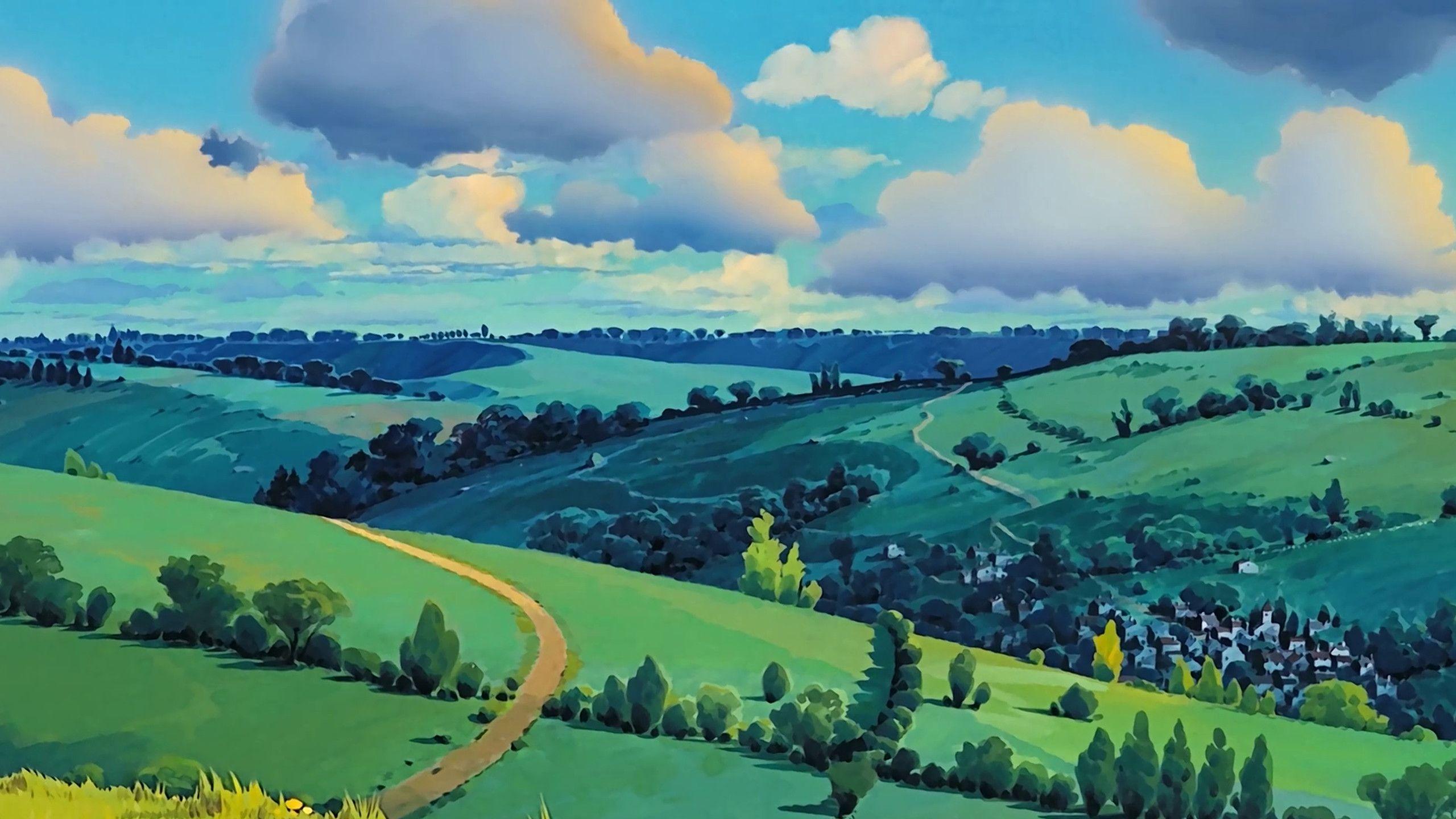2560x1440 Studio Ghibli Scenic Wallpaper 2020
