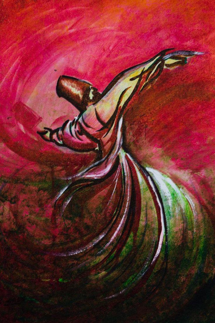 736x1104 Rumi Whirling Dervish Sufi Original Canvas Art by PersianPicasso. Original canvas art, Spiritual art painting, Original canvas