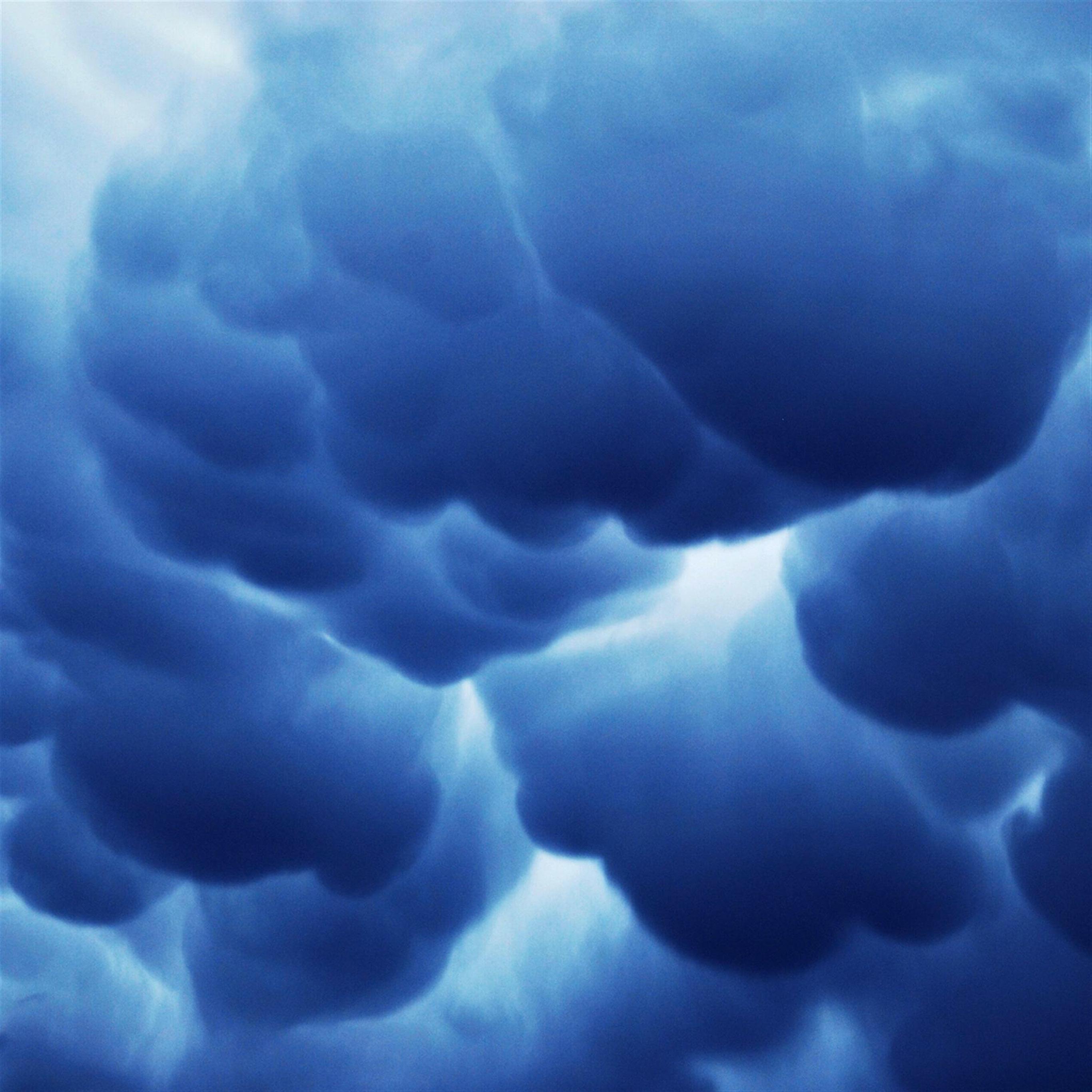 2732x2732 Cloud Night Rain Sky Pattern Background Blue Wallpaper