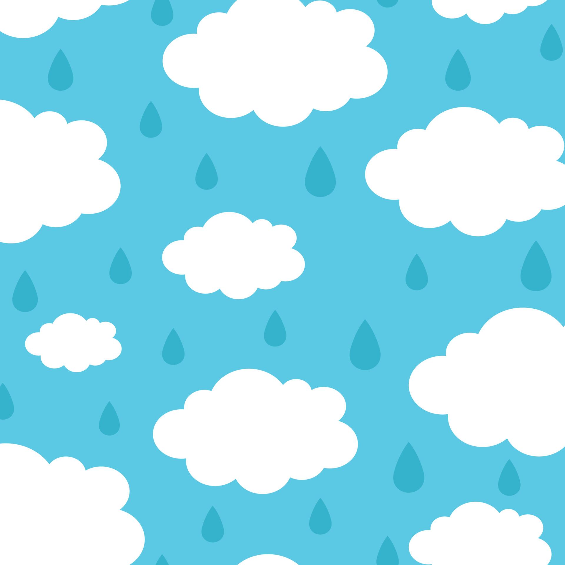 1920x1920 Rainy clouds pattern season weather rain drops white cloud vector seamless texture cloud weather season rain nature wallpaper illustration