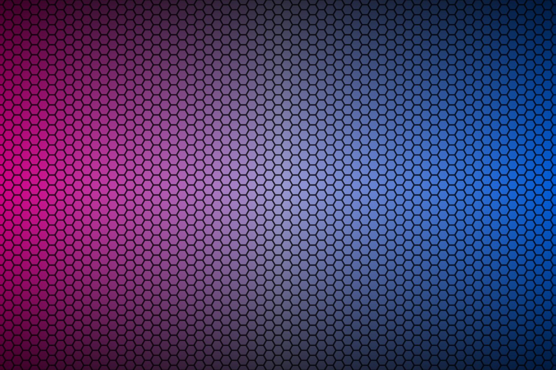 1920x1280 Abstract blue and purple neon geometric hexagonal mesh material background. Perforated metallic technology wallpaper. Vector abstract widescreen background