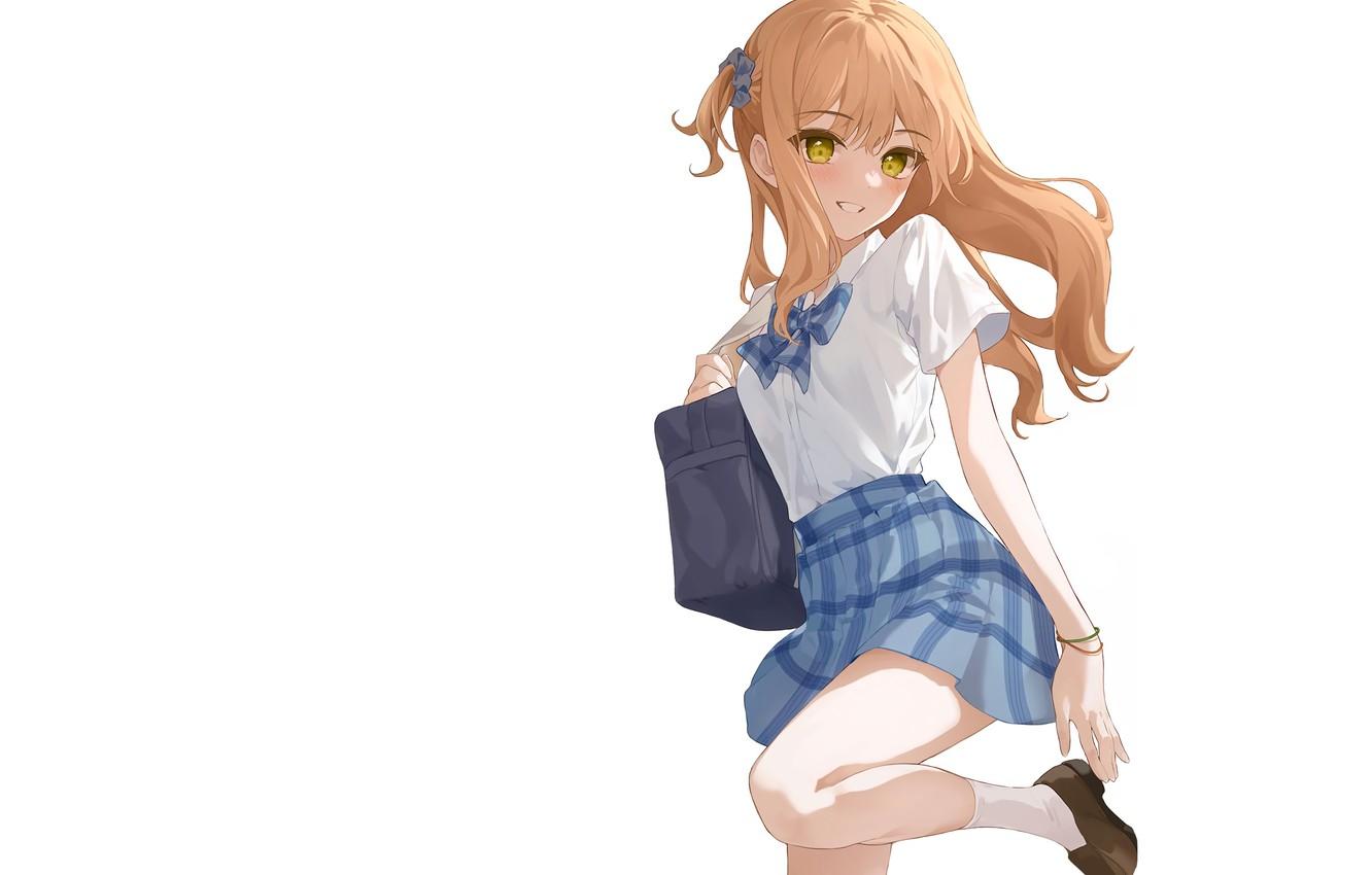 1332x850 Wallpaper girl, Anime, pretty, cute, uniform, seifuku, school girl, kawai image for desktop, section сёнэн
