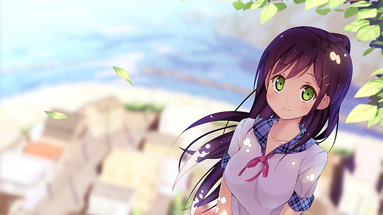 1280x720 Wallpaper girl, schoolgirl, bag, anime, art, cute hd, picture, image