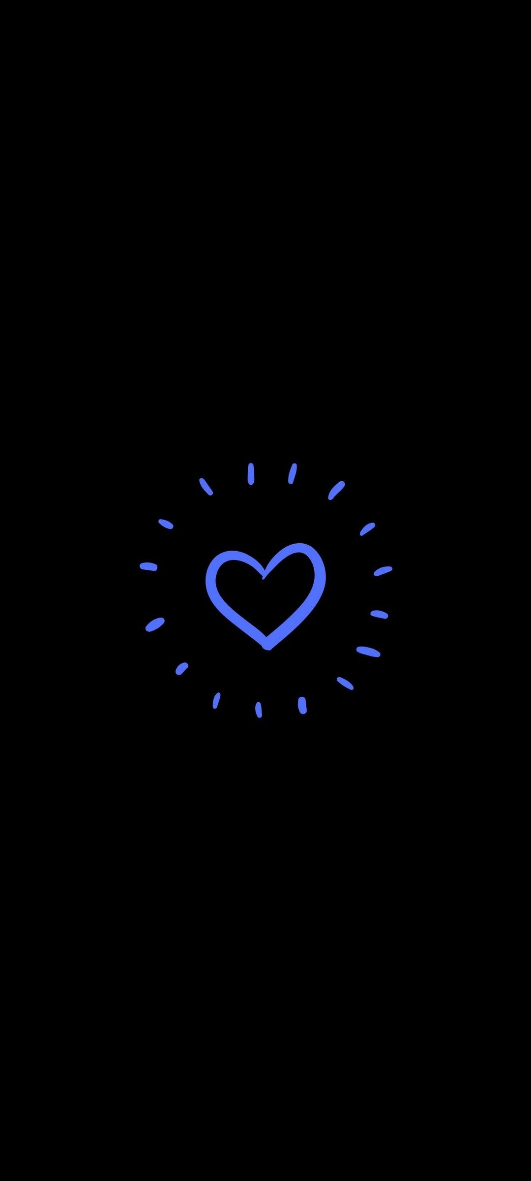 1080x2400 Blue Heart Amoled