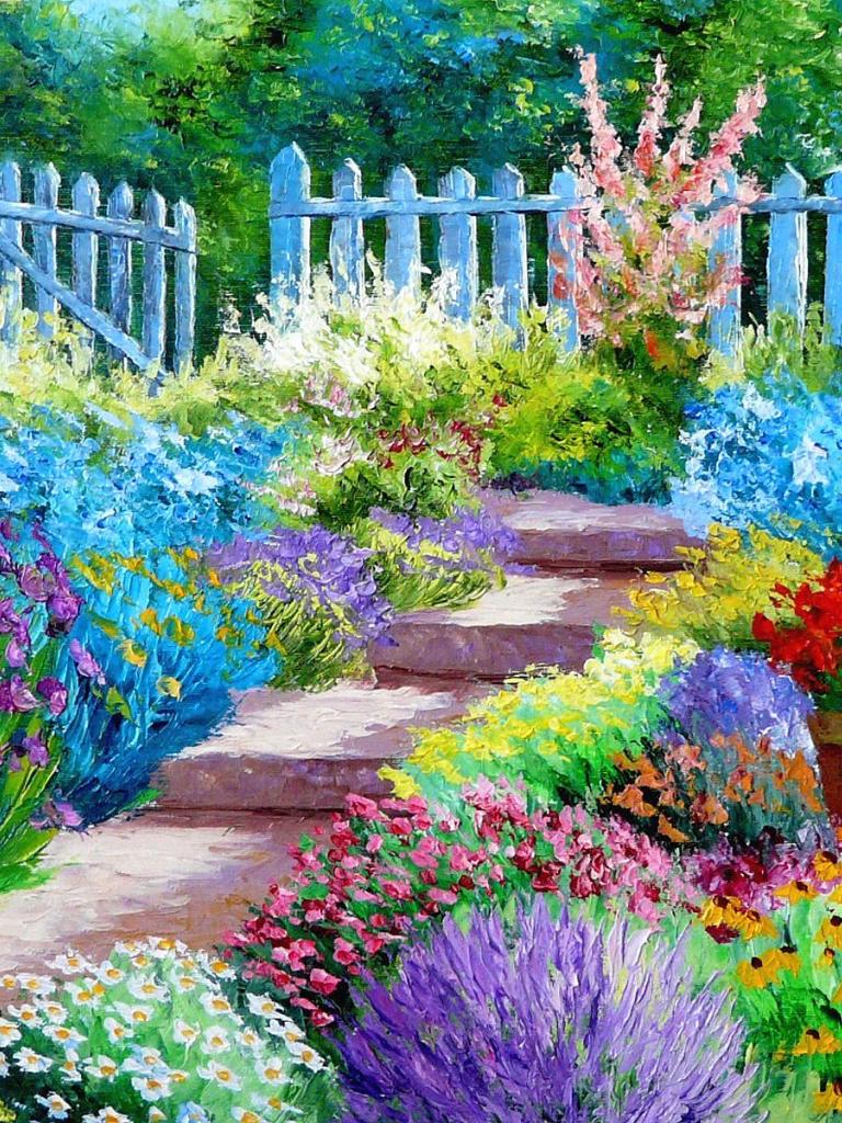 768x1024 Free download Flower Garden painting art wallpaper 1600x1200 176827 [1600x1200] for your Desktop, Mobile & Tablet. Explore Painting Wallpaper. Famous Paintings Wallpaper, How to Paint Over Wallpaper, How to Paint Paintable Wallpaper