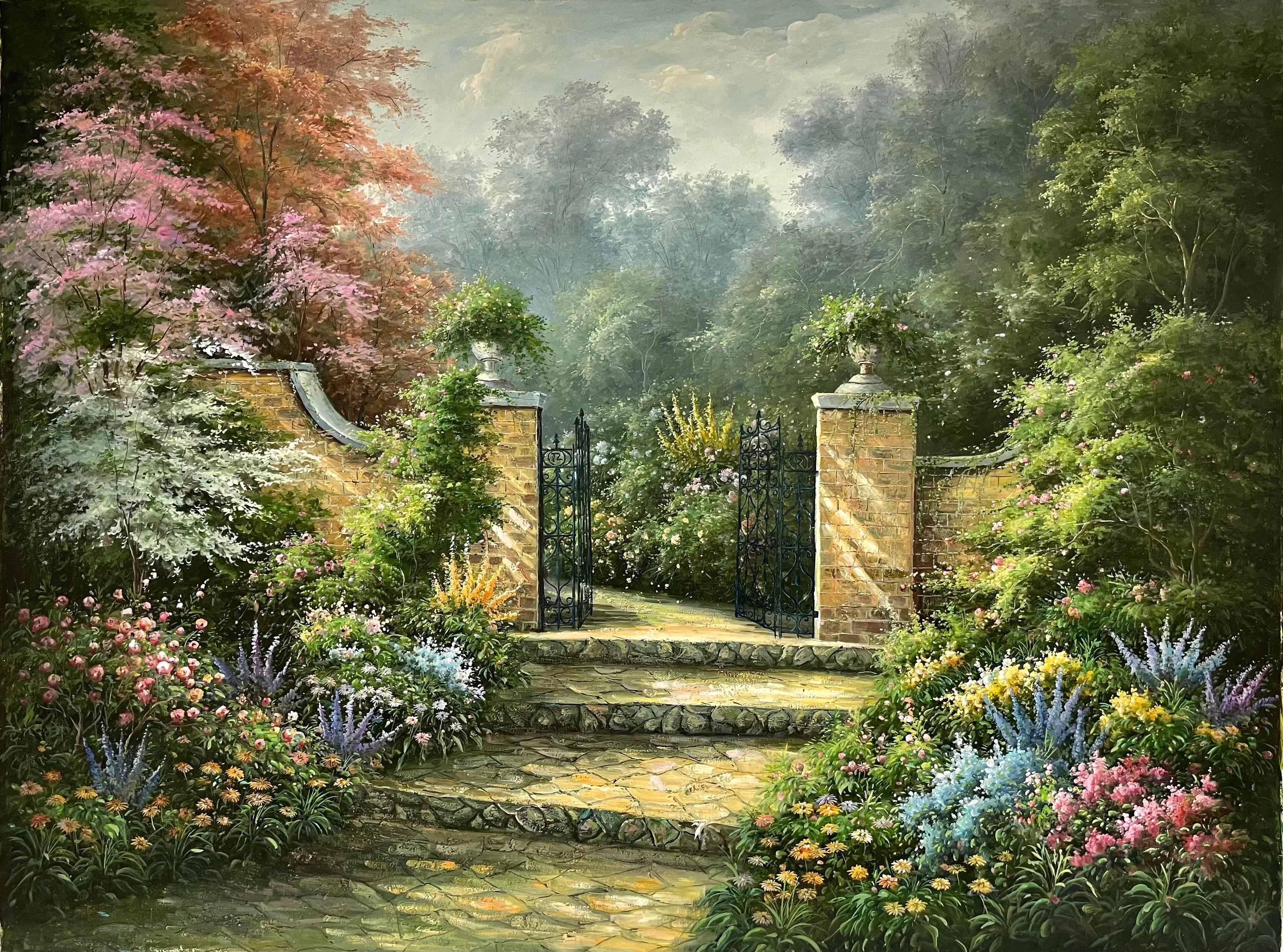 3564x2645 Huge Garden Painting on 1stDibs