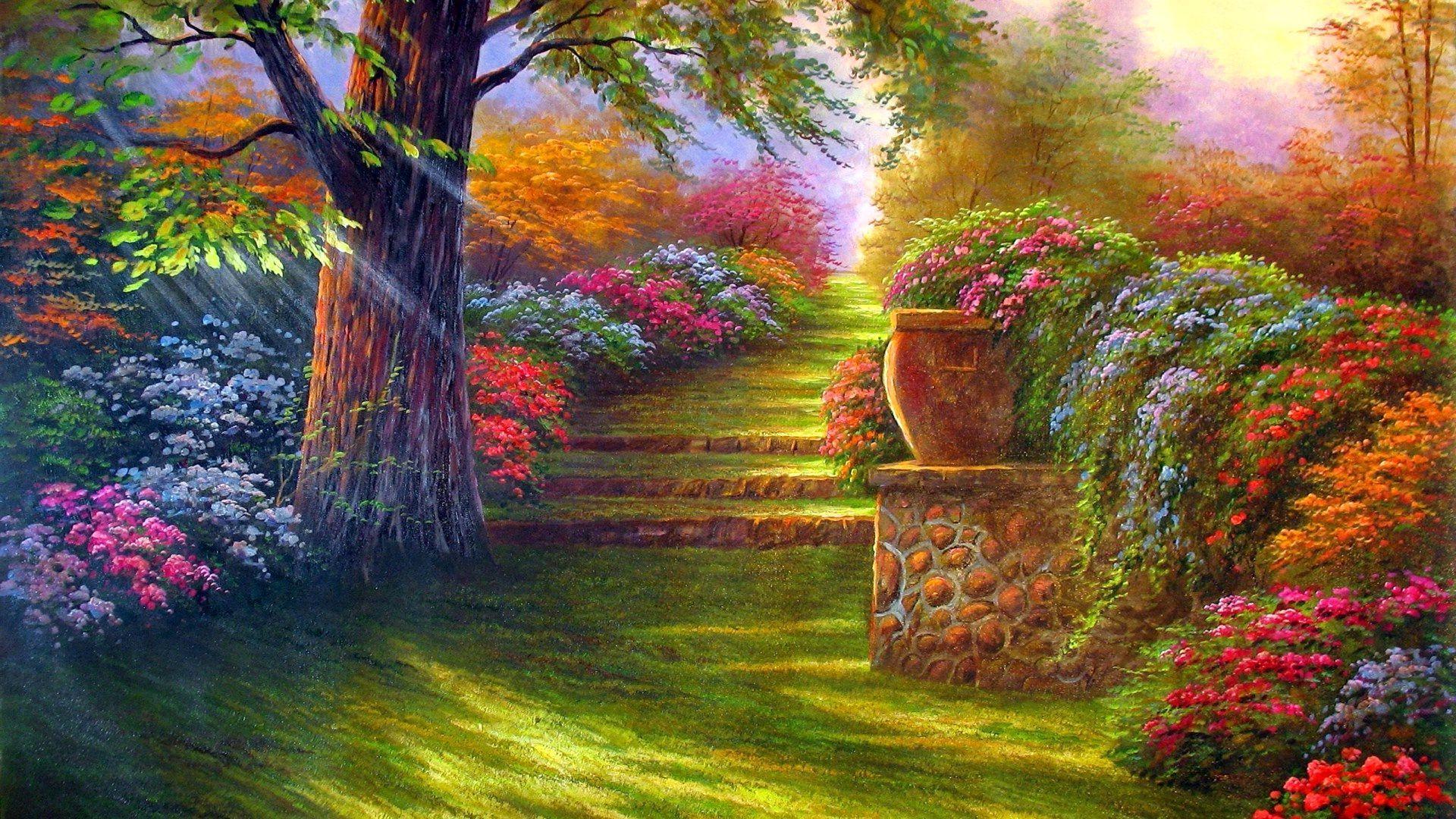 Garden Painting Wallpapers - Top Free Garden Painting Backgrounds ...