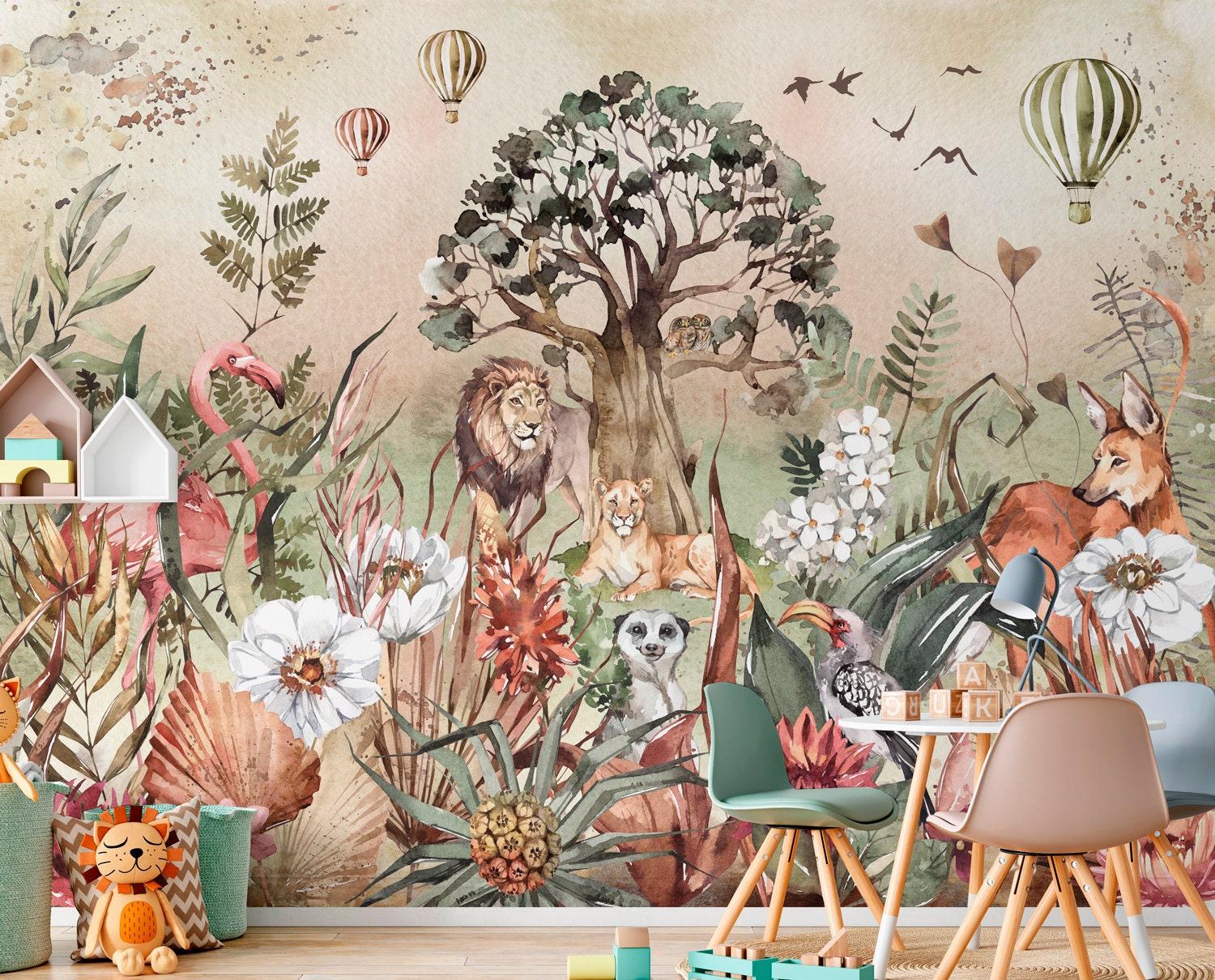 1500x1210 ROYAL GARDEN Wallpaper for Children With Animals / Lion Wall
