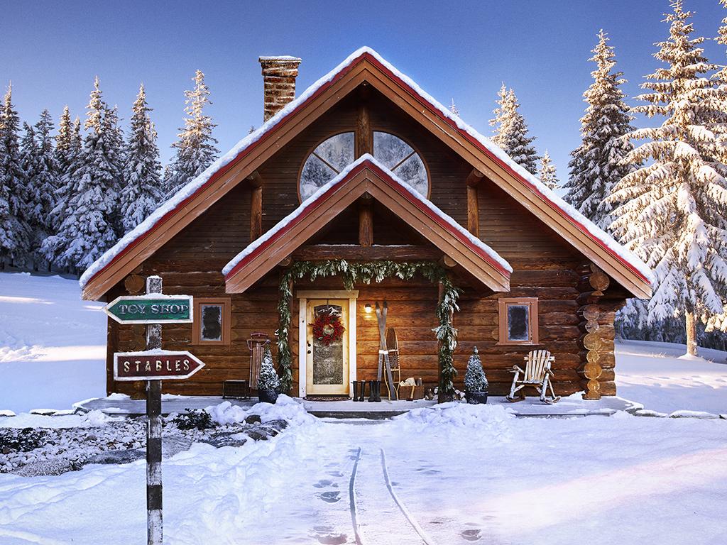 1024x768 Santa's house at the North Pole is