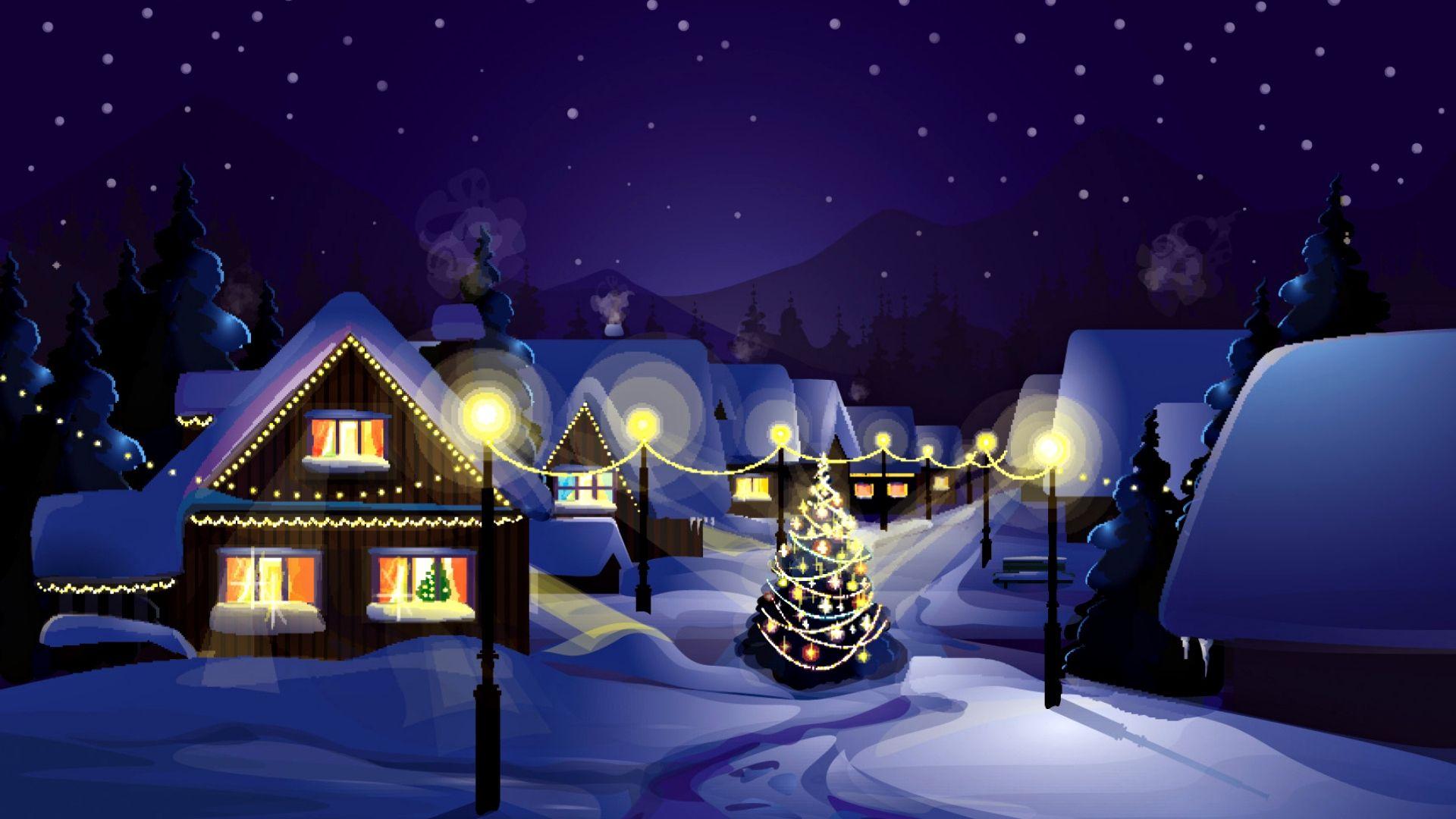 1920x1080 Christmas Village Wallpaper HD. HD
