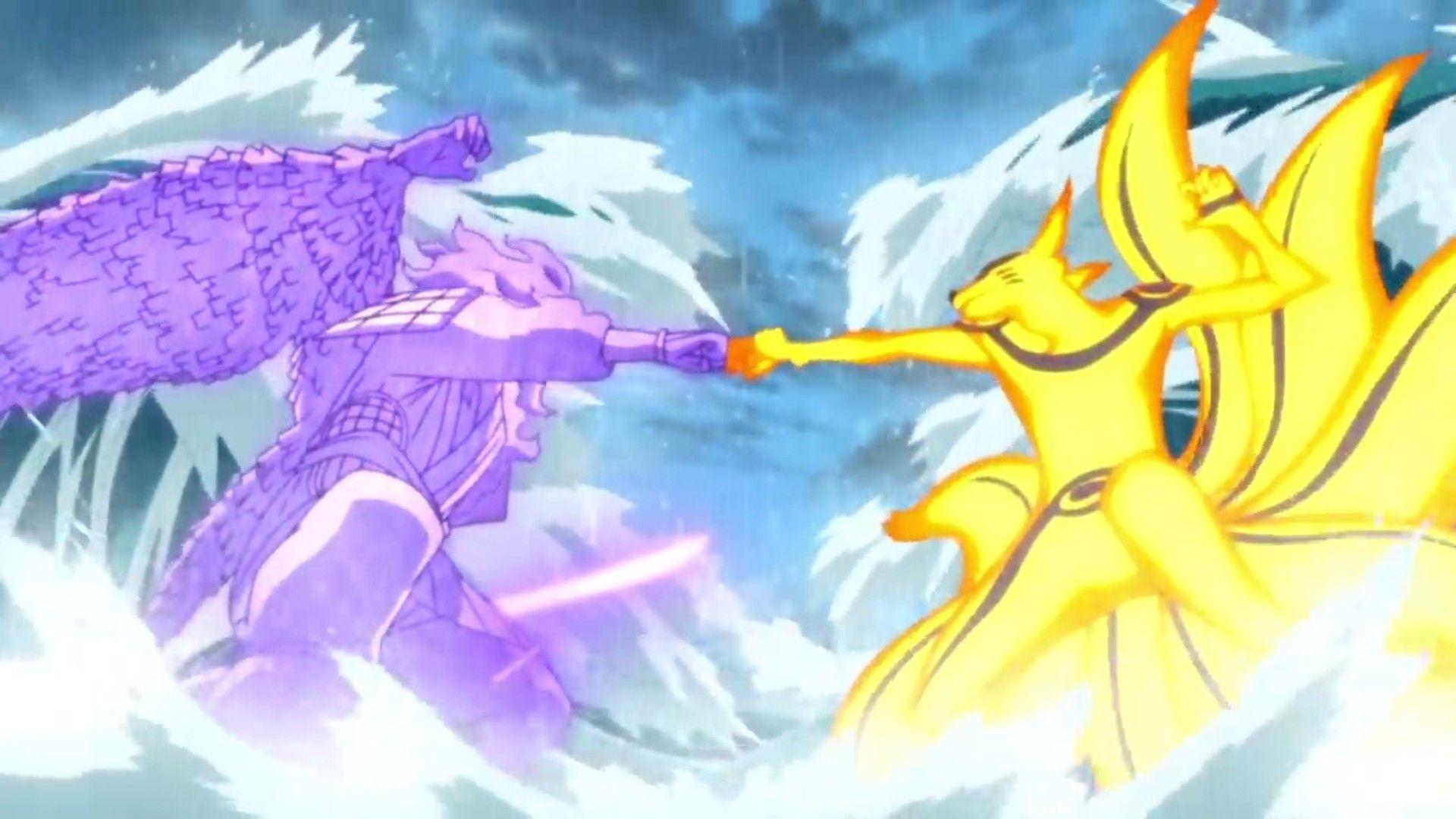 1920x1080 Sasuke Susanoo Vs Naruto Kurama Wallpaper