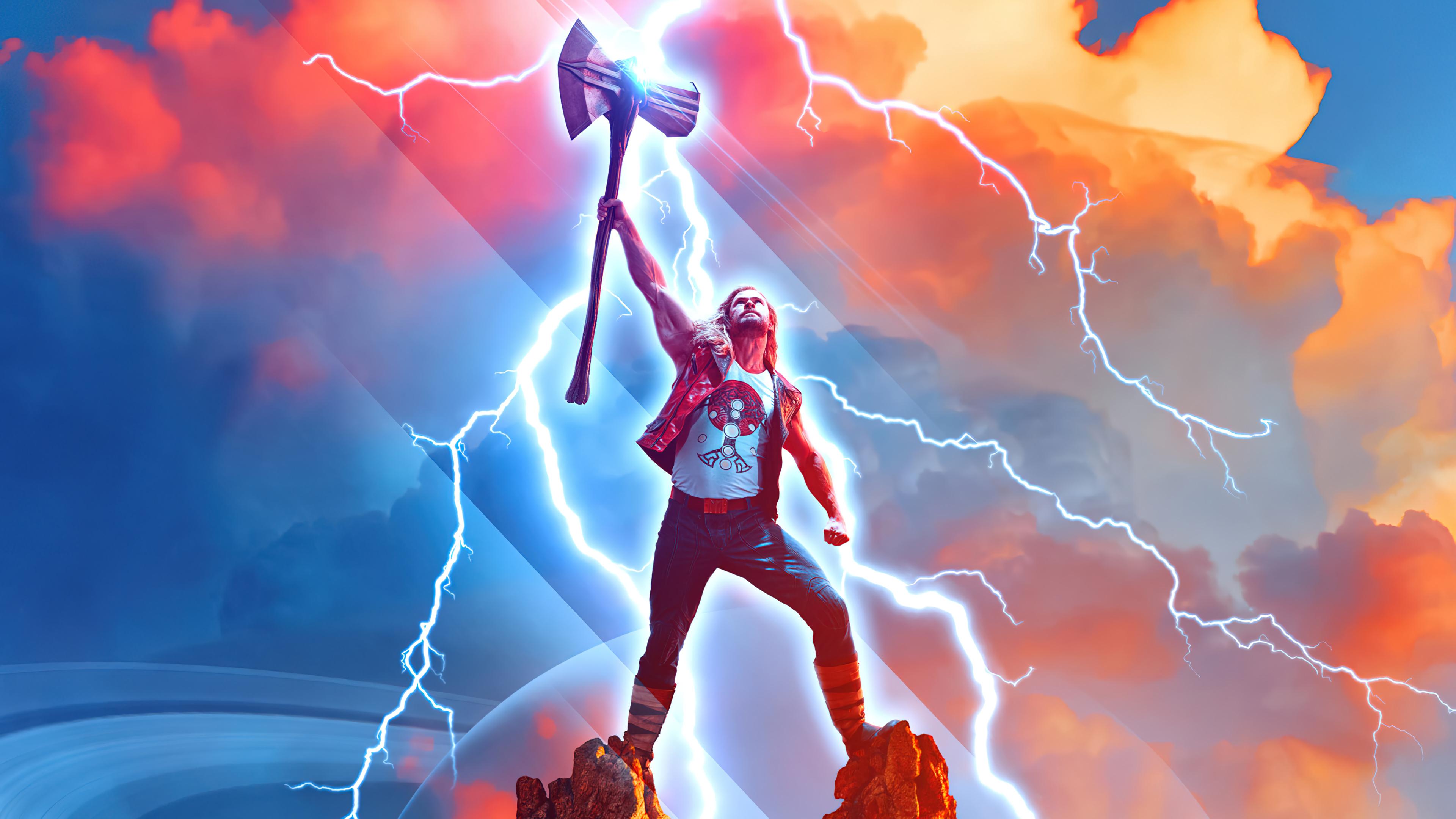3840x2160 Thor Love and Thunder Poster Wallpaper 4k Ultra HD