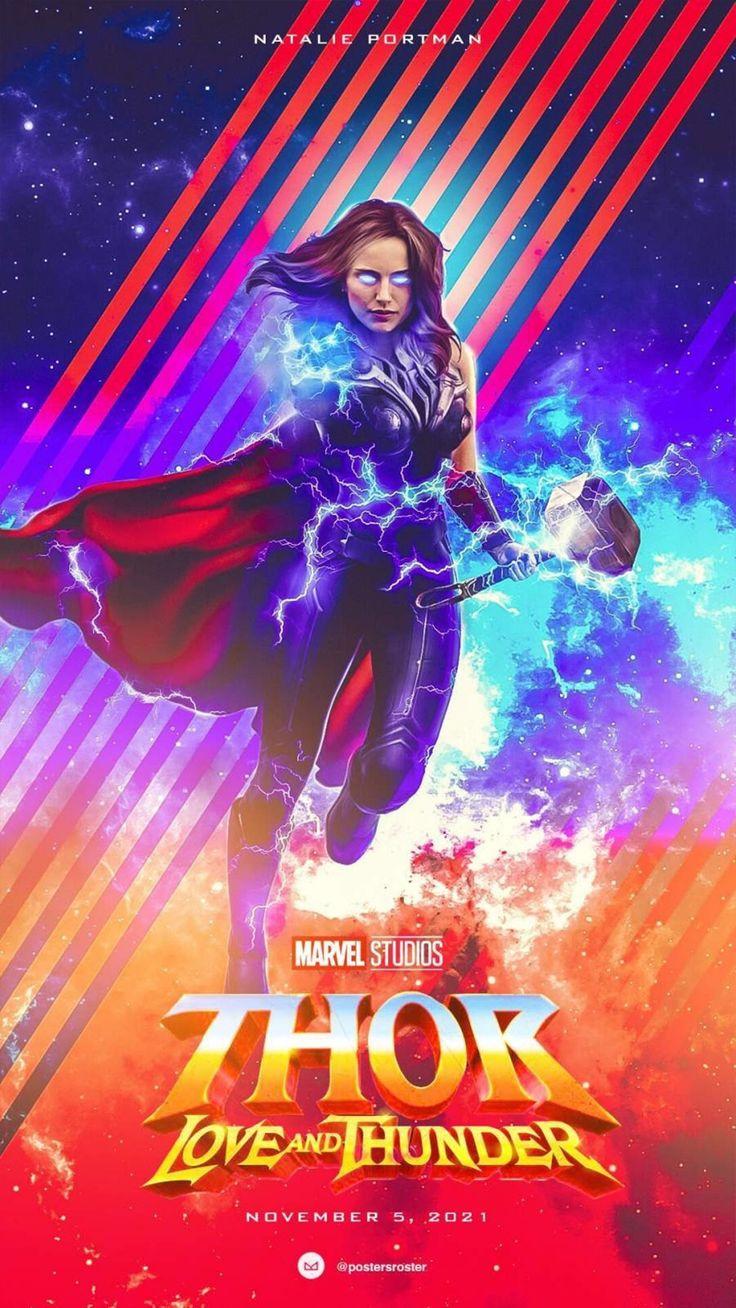 736x1308 Natalie Portman As Goddess of Thunder In Thor Love And Thunder 4K Ultra HD Mobile Wallpaper. Thor, Movie wallpaper, Thor wallpaper