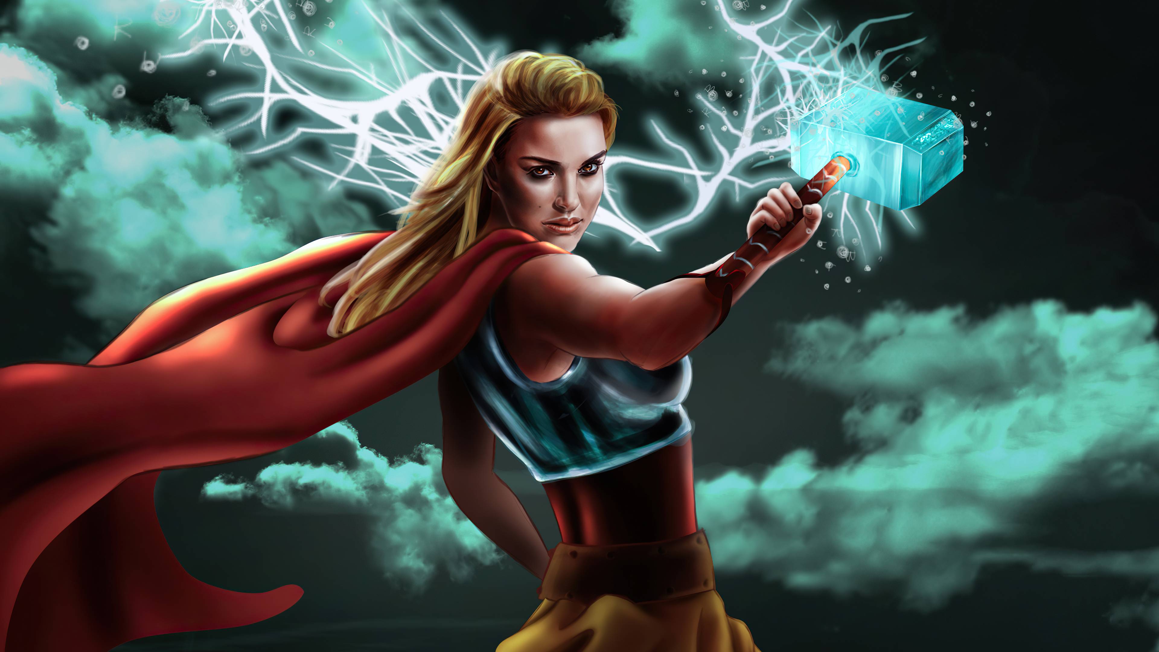 3840x2160 Thor Love And Thunder 4k Jane Foster Art 4K Wallpaper, HD Superheroes 4K Wallpaper, Image, Photo and Background