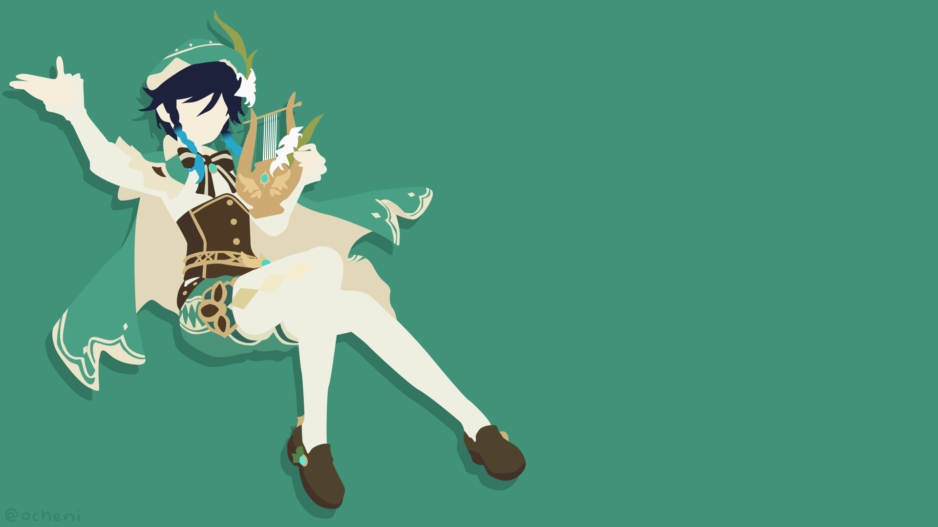 1920x1080 I Made A Minimalist Venti Wallpaper! : R Genshin_Impact