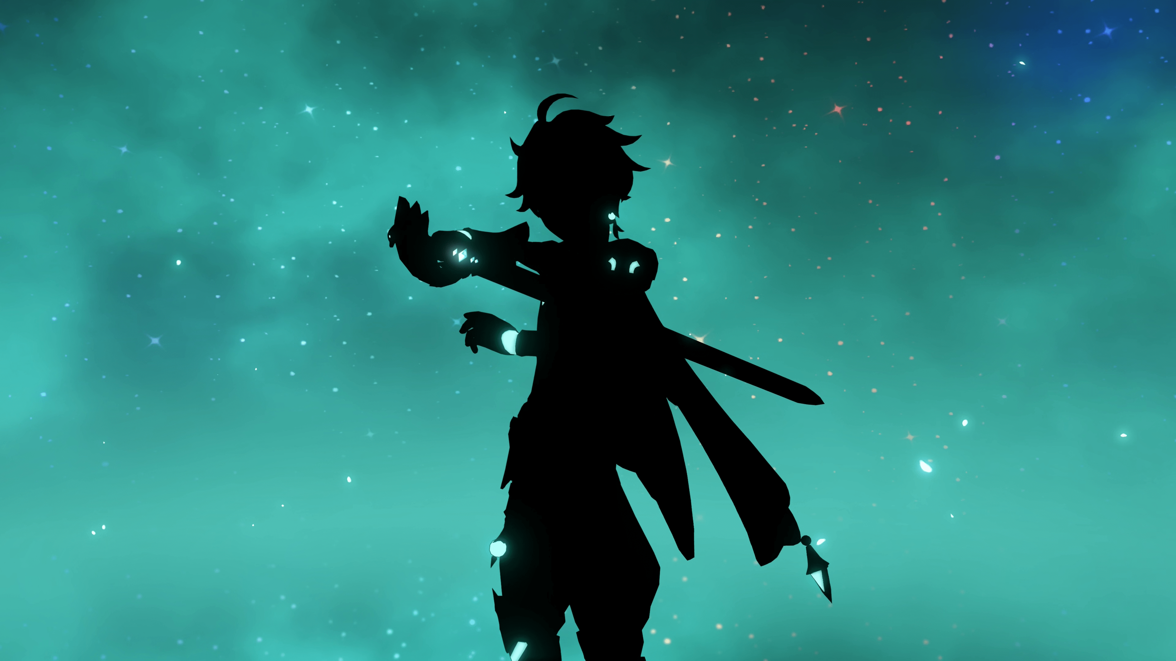 3840x2160 Aether's Shadow with Favonius Sword (Genshin Impact) Live Wallpaper