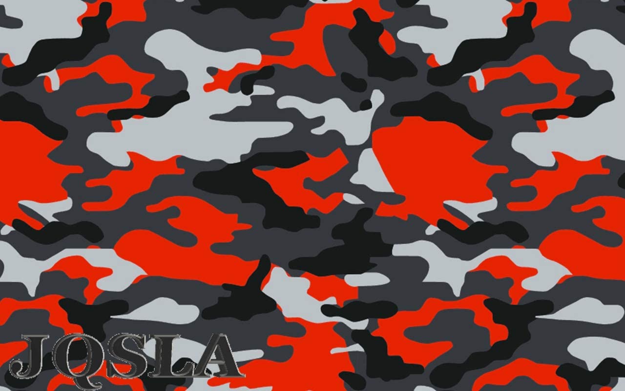 1280x800 Orange Black White Gray Camouflage Matte Premium Vinyl Car Wrap Decal Film Sheet Air Channel Release Technology + Free Tool Kit (12 x 60 / 1FT x 5FT)