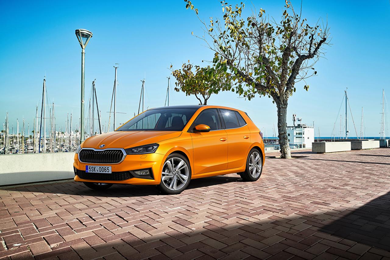 1280x853 Photos Skoda Fabia, (Worldwide), 2021 Orange Cars Metallic