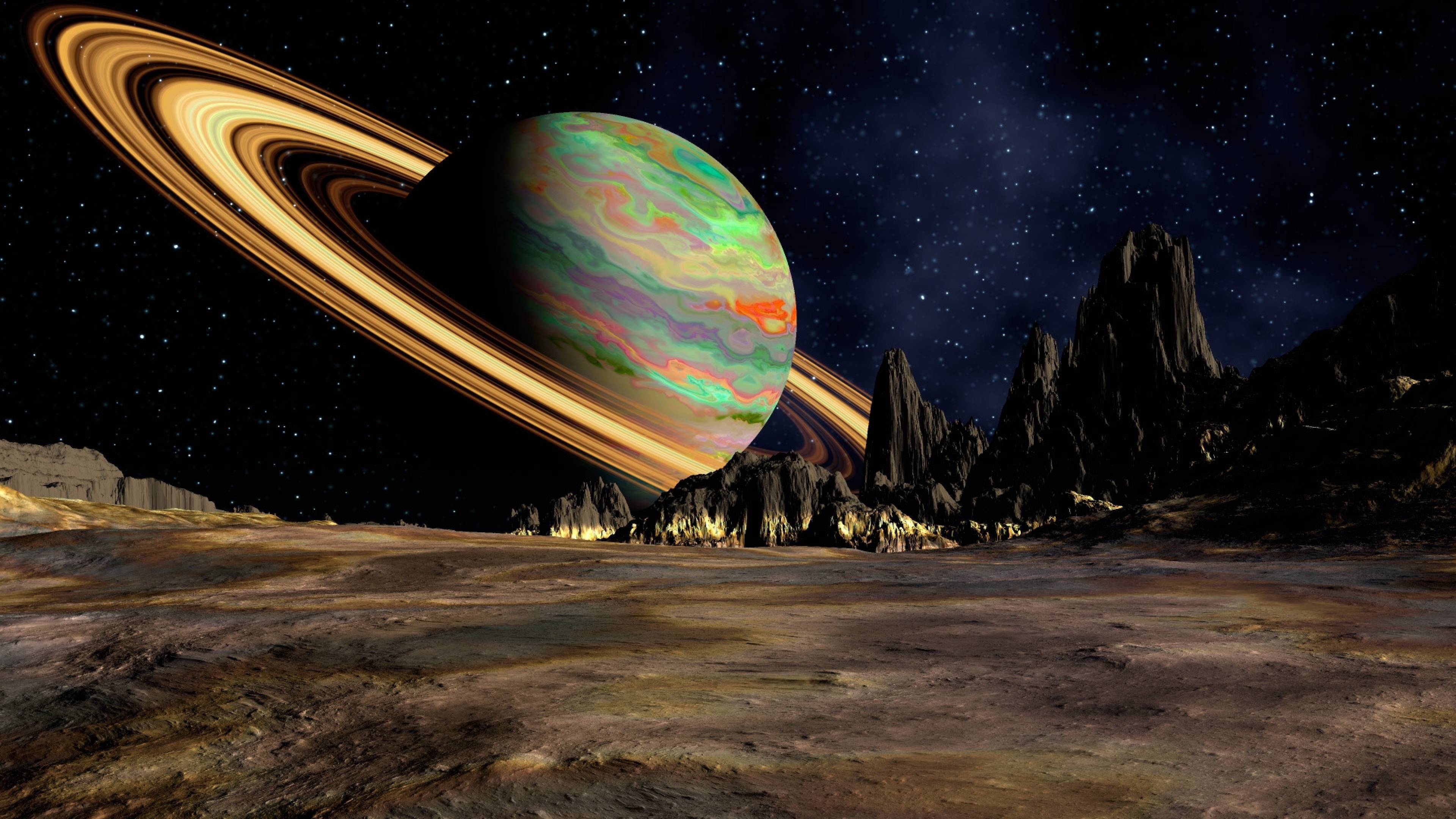 3840x2160 planet, saturn, space 4K Wallpaper, HD 3D 4K Wallpaper, Image, Photo and Background