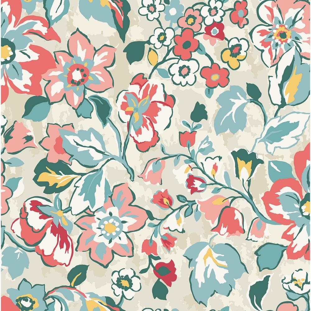 1000x1000 Vera Bradley Tan Sunny Garden Peel and Stick Wallpaper VBS4025