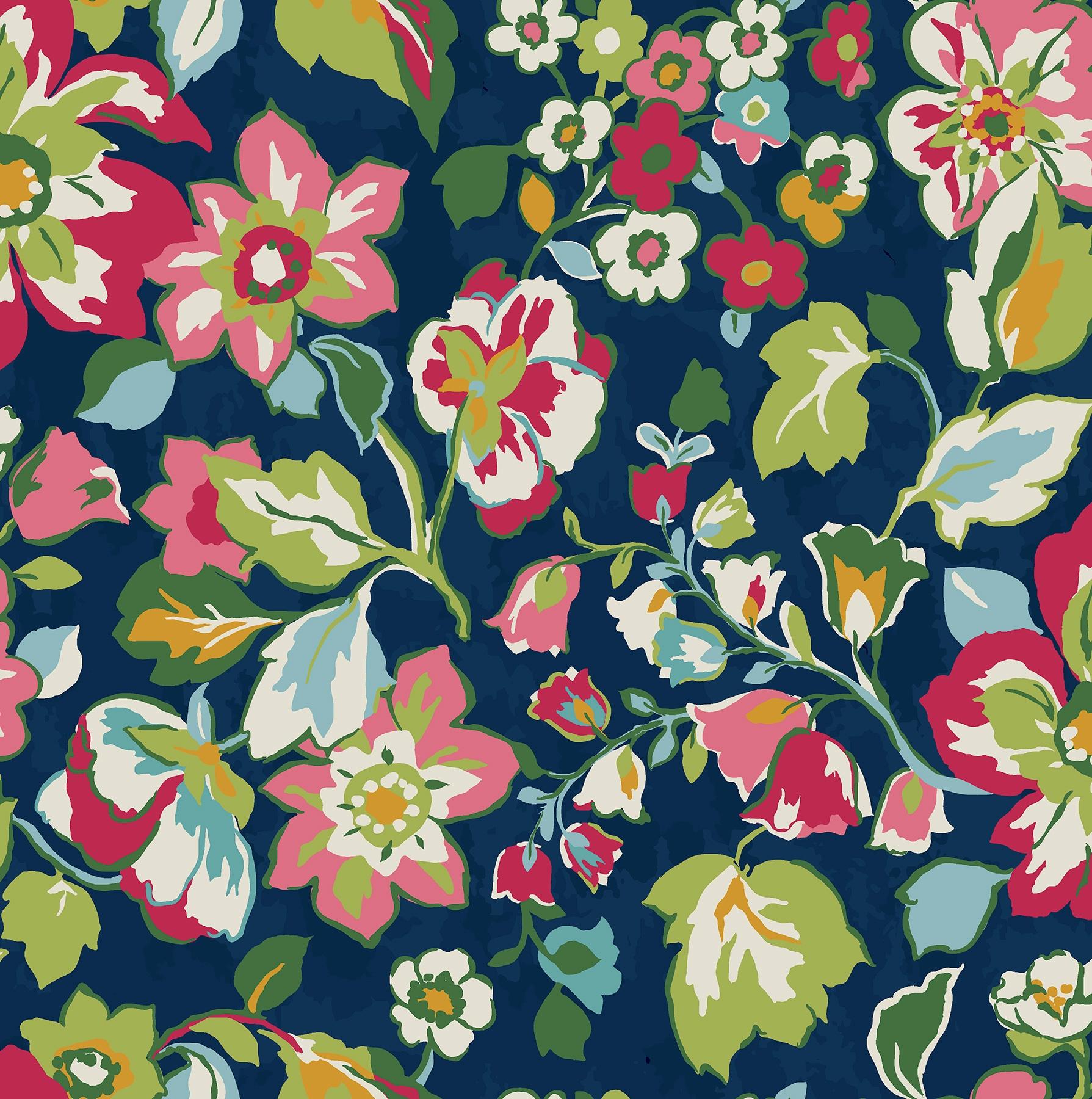 1789x1800 Vera Bradley 31.31 Sq Ft Vinyl Floral Self Adhesive Peel And Stick Wallpaper In The Wallpaper Department At