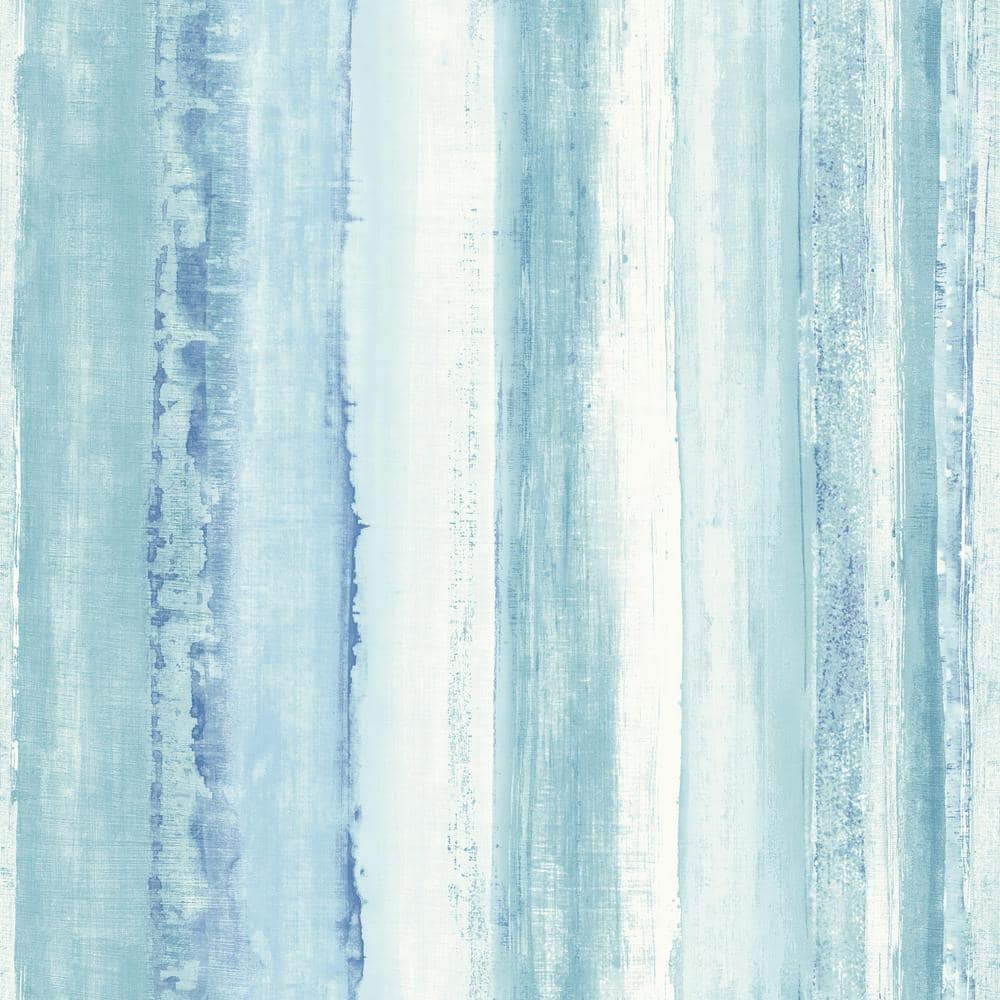 1000x1000 RoomMates Watercolor Blue Striped Vinyl Peel & Stick Wallpaper Roll (Covers 28.18 Sq. Ft.) RMK9061WP Home Depot
