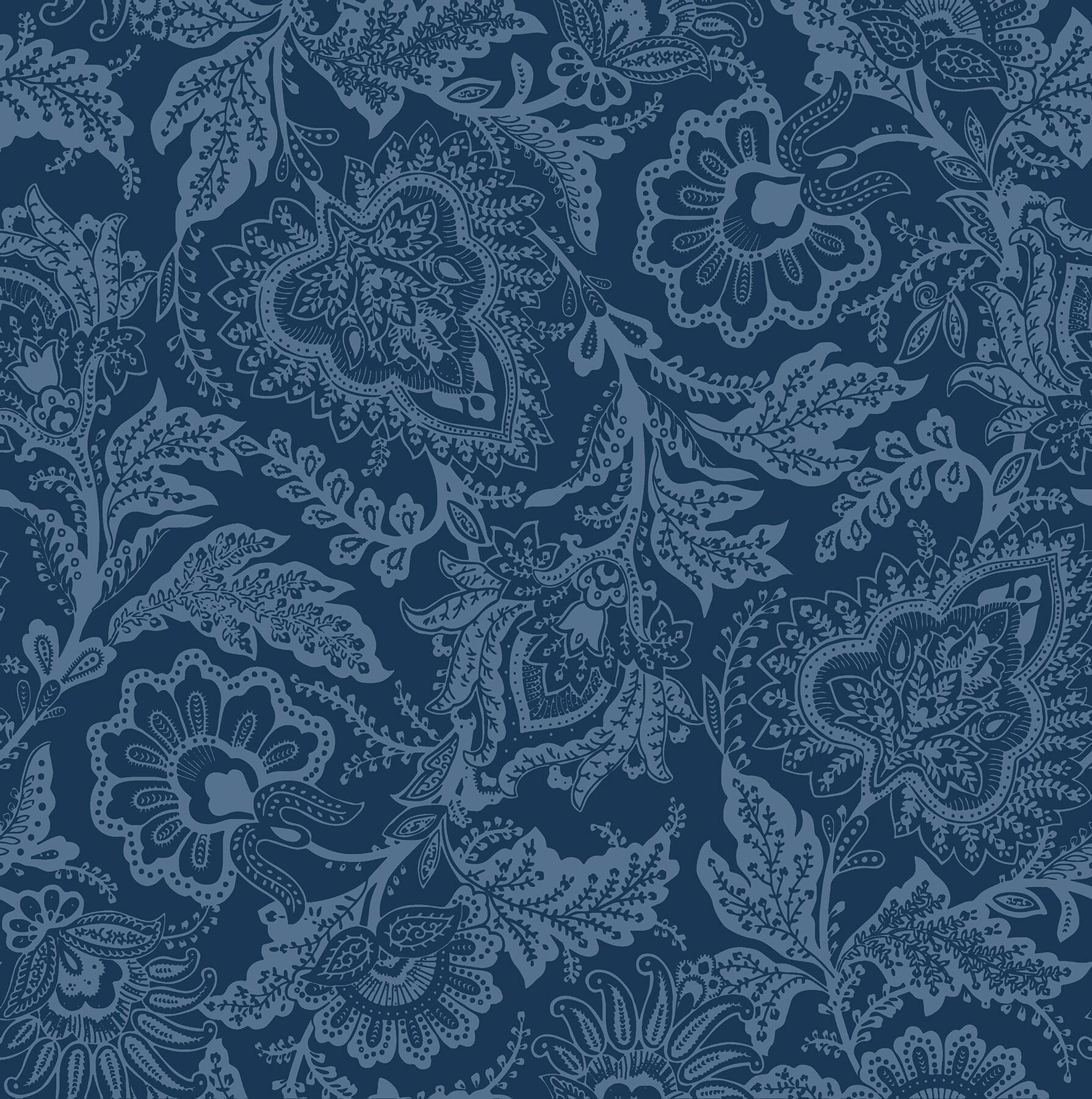 1789x1800 Vera Bradley 30.75 Sq Ft Blue Vinyl Floral Self Adhesive Peel And Stick Wallpaper In The Wallpaper Department At