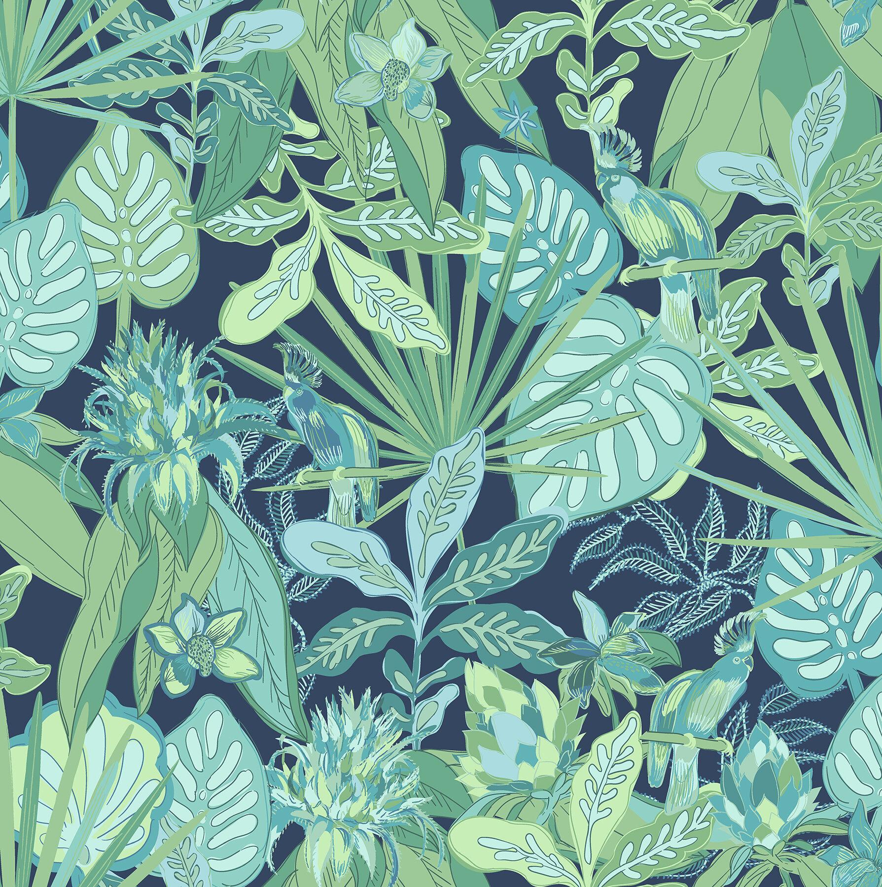 1789x1800 Vera Bradley Rain Forest Canopy 18' L x 20.87 W Peel and Stick Wallpaper Roll