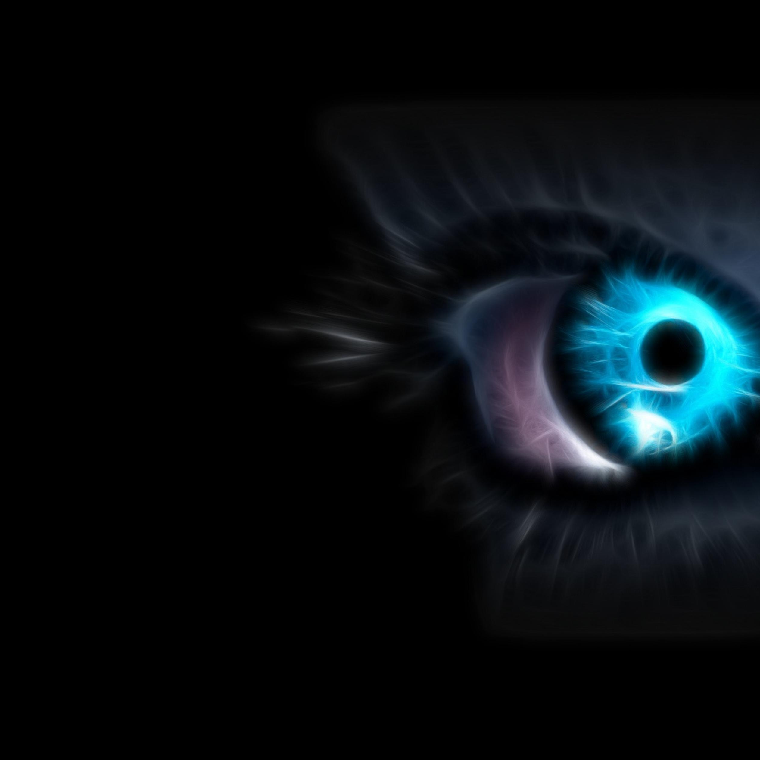 2524x2524 Wonderful blue cat eye dark wallpaper