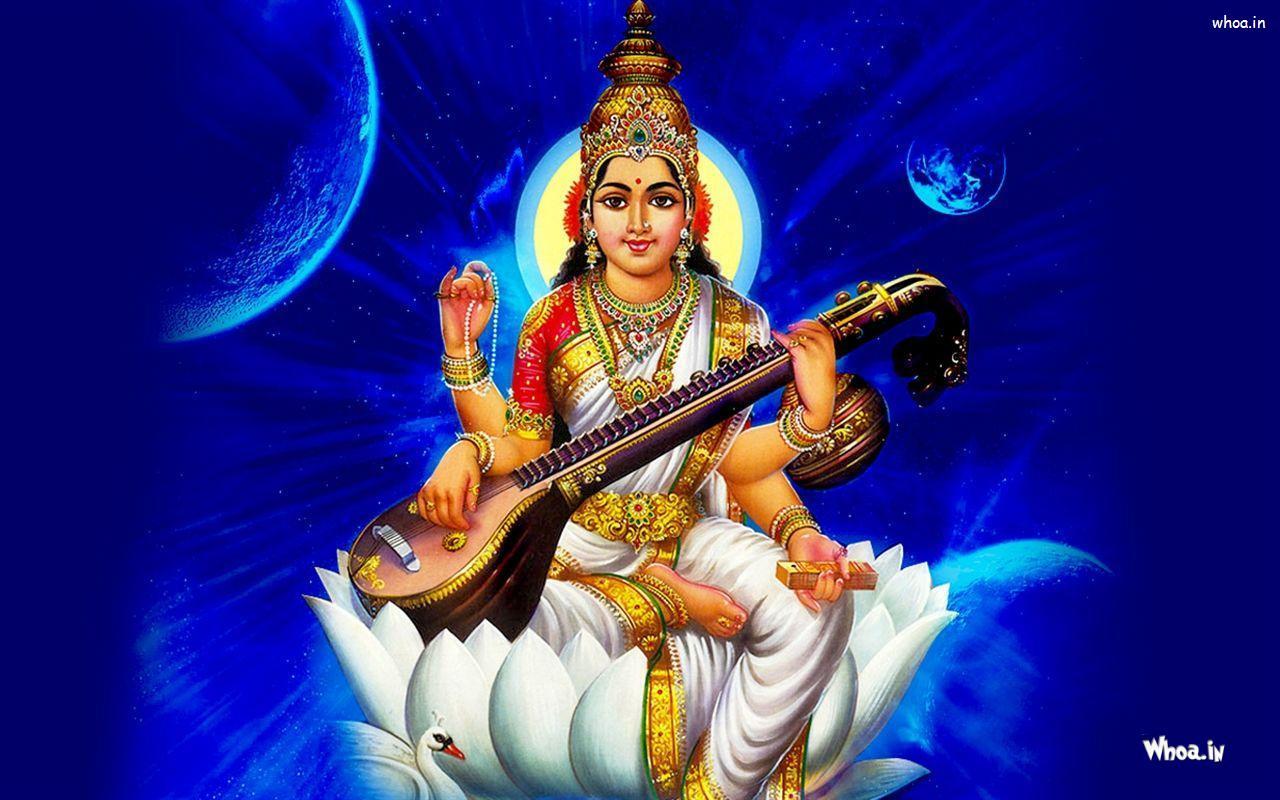 1280x800 Lord Saraswati HD Image & Wallpaper Hindu Goddess Lord Saraswati Lord Saraswati Wallpaper
