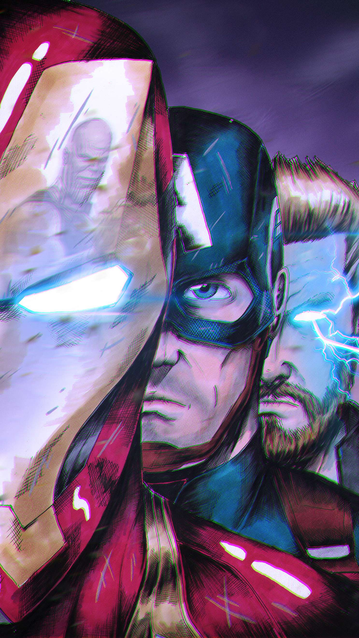 1486x2641 Endgame Iron Man Captain And Thor Vs Thanos IPhone Wallpaper Wallpaper : iPhone Wallpaper