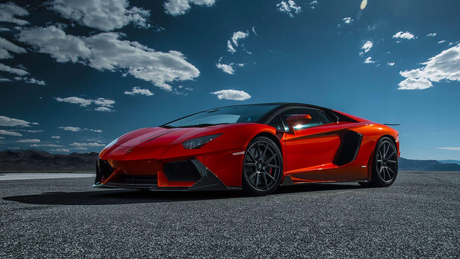 1920x1080 Download Wallpaper 1920x1080 Lamborghini, Aventador V, Lp 740 Red, Side View Full Hd, Hdtv, Fhd, 1080p HD Background