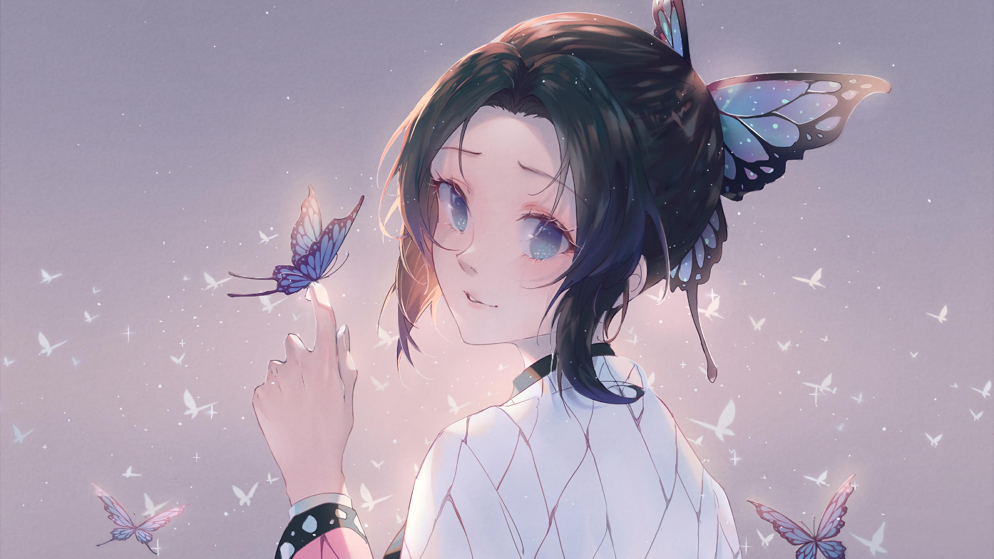 3840x2160 Shinobu Kocho from Kimetsu no Yaiba Anime Wallpaper 4k Ultra HD