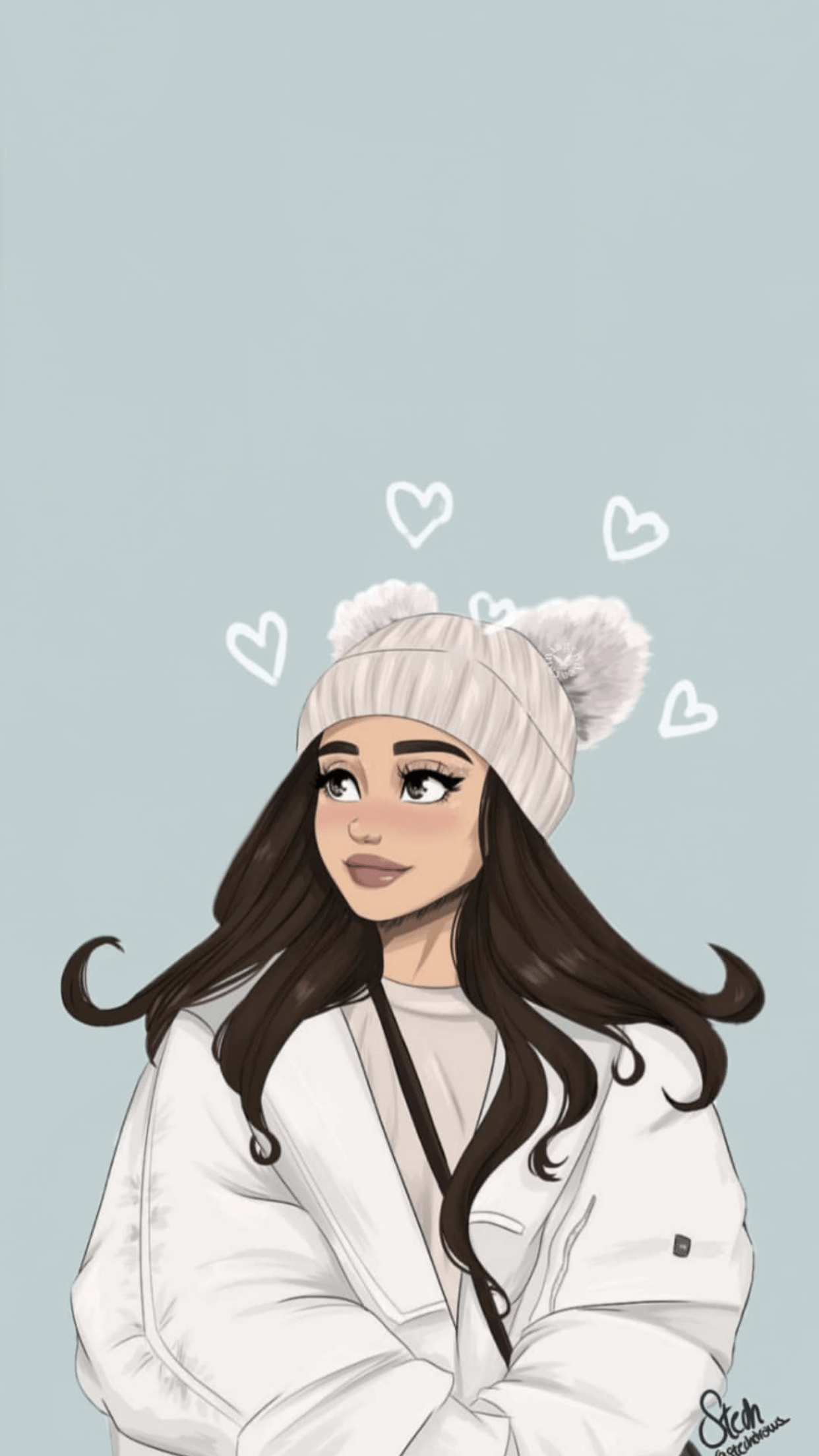 1242x2208 Ariana Grande Anime Wallpaper