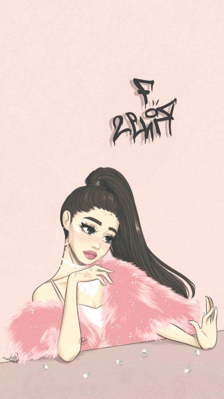 736x1309 Ariana Grande Cartoon Wallpaper