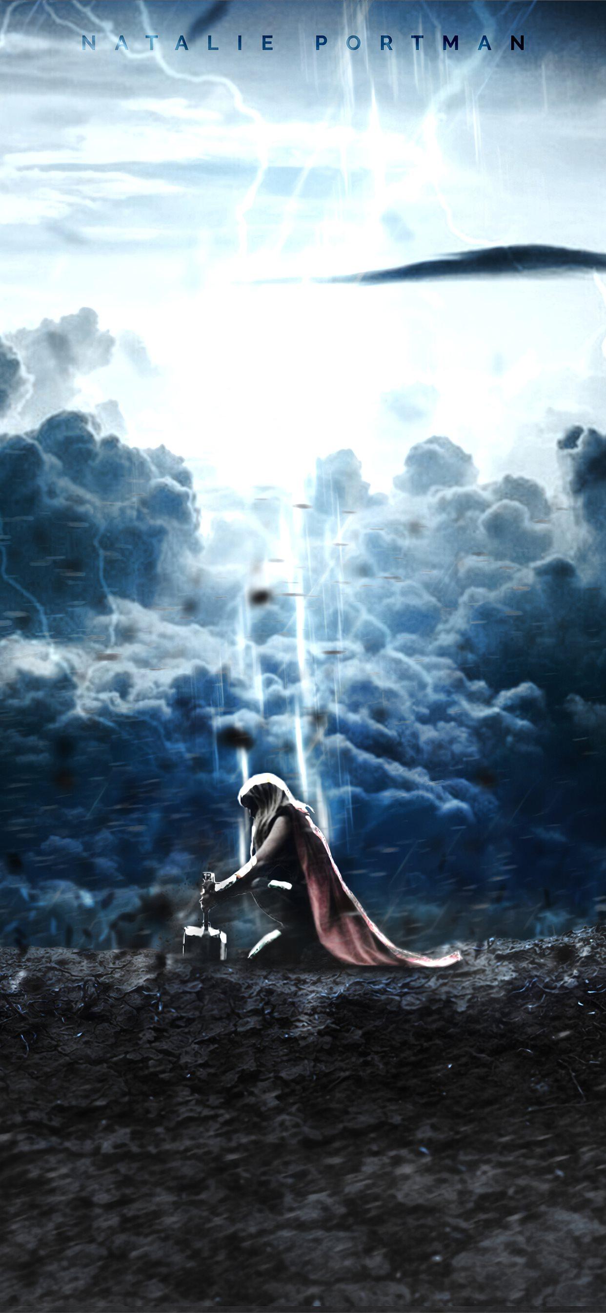 1242x2688 lady thor love and thunder 4k iPhone 11 Wallpaper Free Download