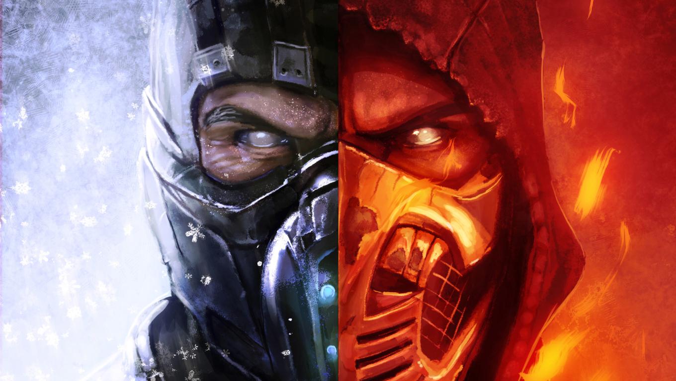 1360x768 Scorpion Mortal Kombat Ice and Fire Art Desktop Laptop HD Wallpaper, HD Games 4K Wallpaper, Image, Photo and Background