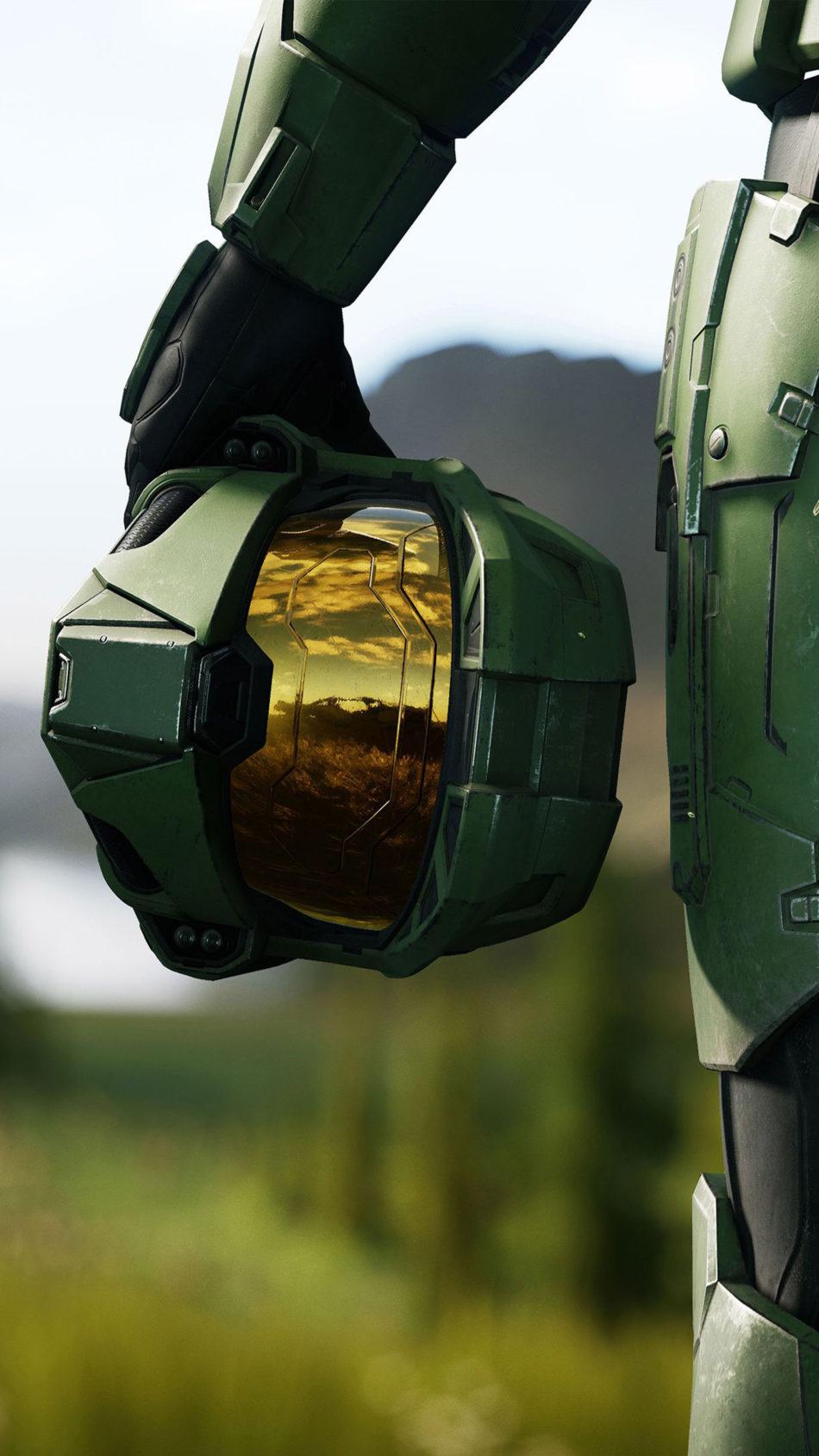 950x1689 Halo Infinite 2020 Helmet 4K Ultra HD Mobile Wallpaper