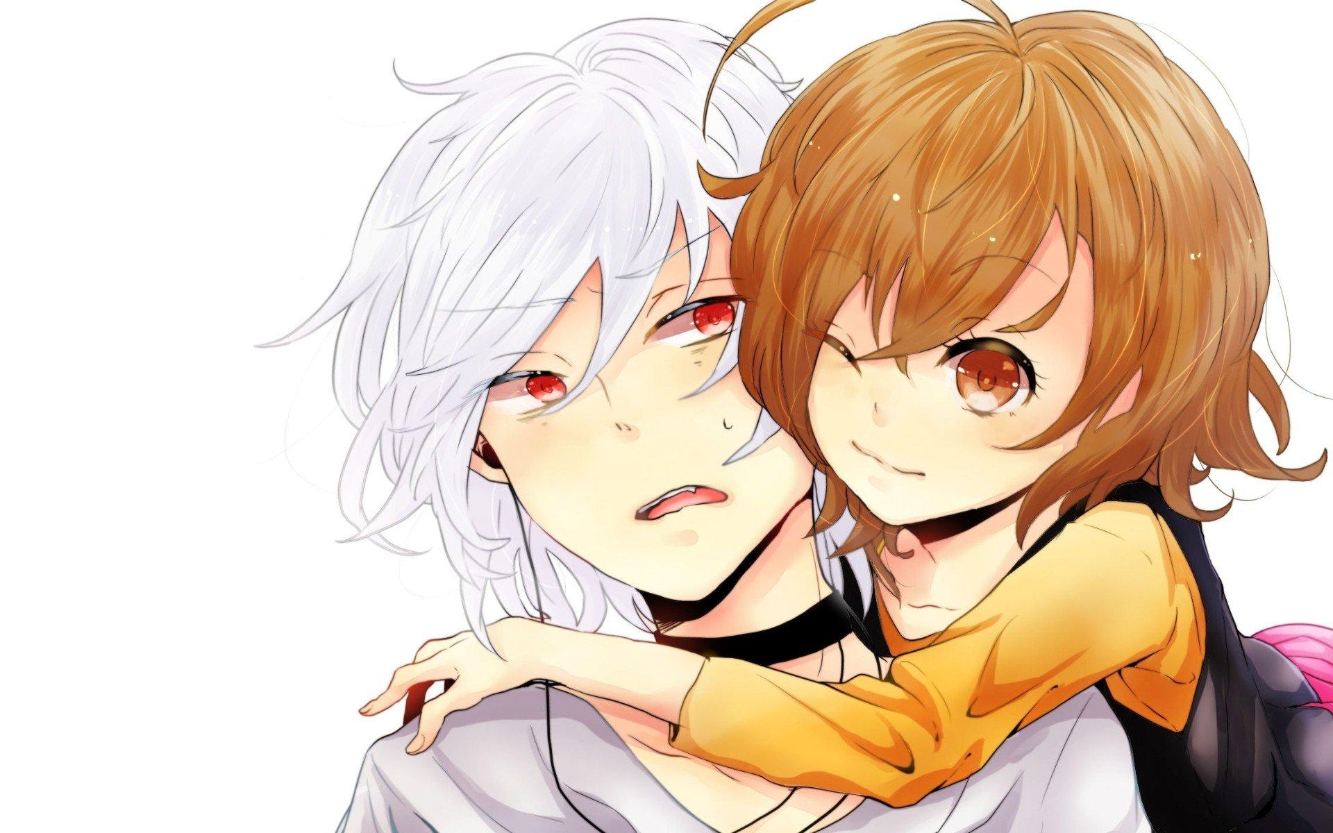 1920x1200 Anime Boy With White Hair And Girl
