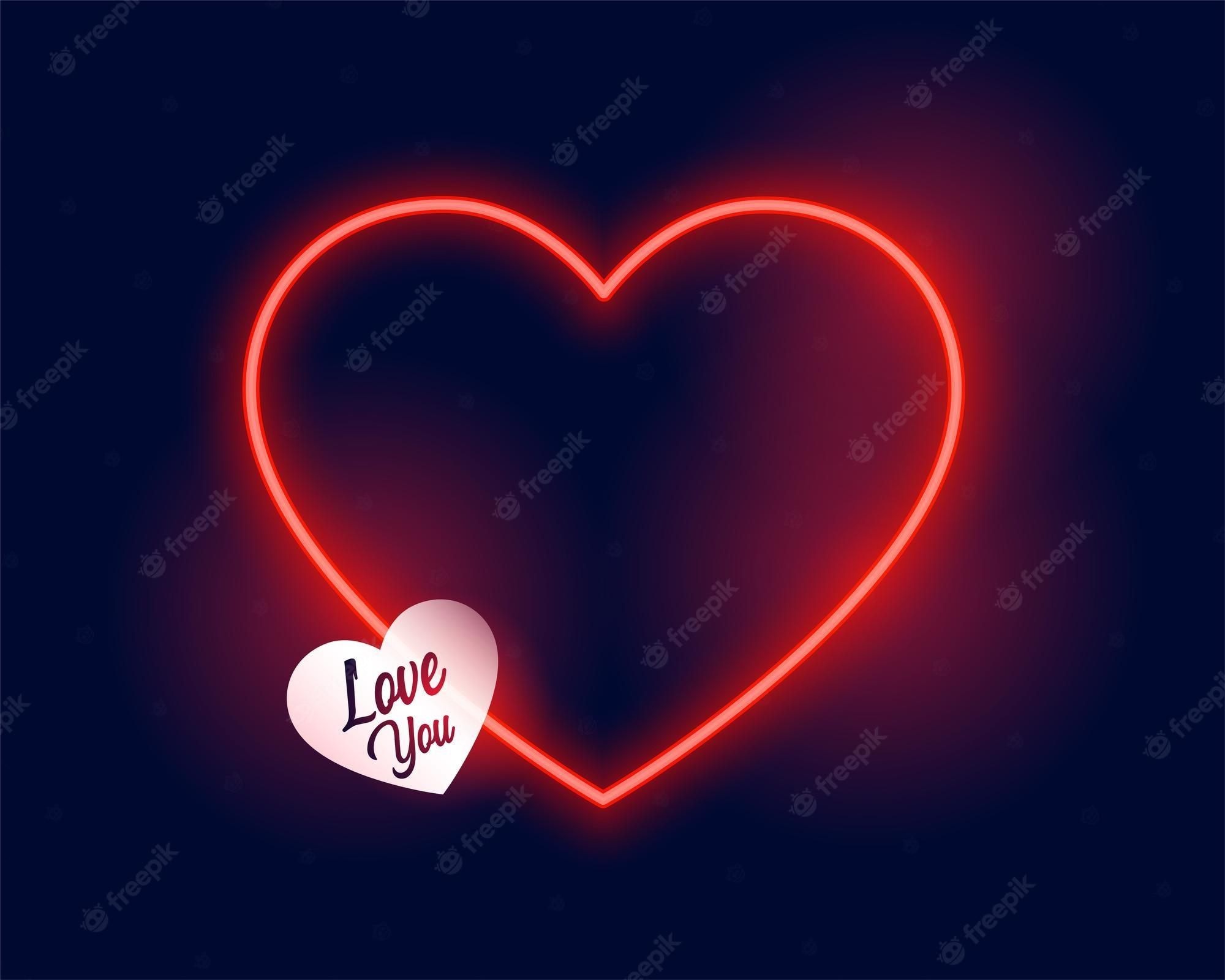2000x1600 Love Background Neon Heart Image. Free Vectors, & PSD