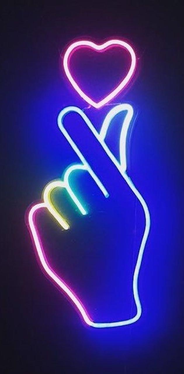 630x1280 finger heart wallpaper
